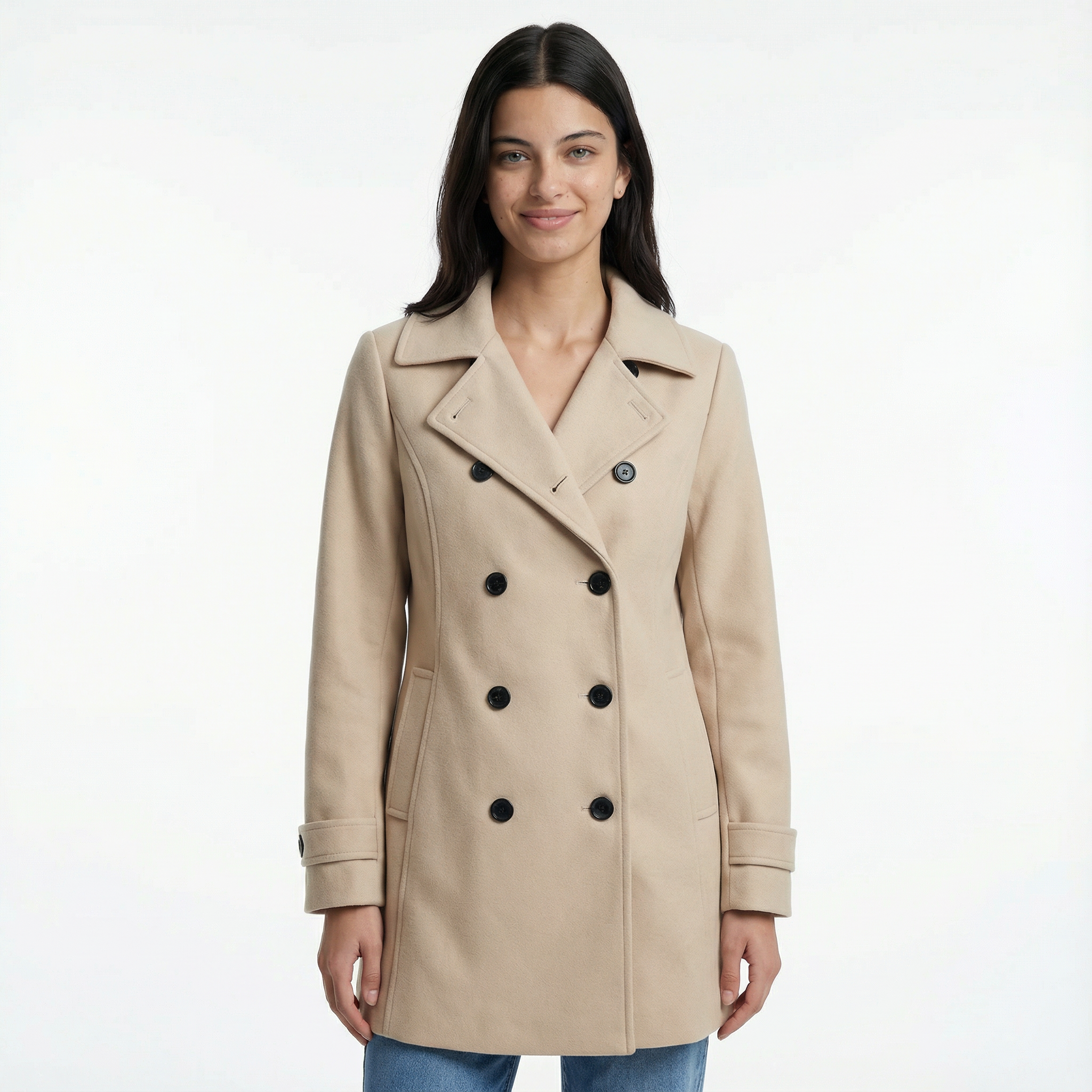 Women's Coat Notched Lapel Open Front Formal Office Winter Jacket Style