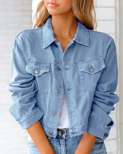 Abigail Colorful Denim Jacket - Vibrant Design, Soft Breathable Fabric, Trendy Casual Style