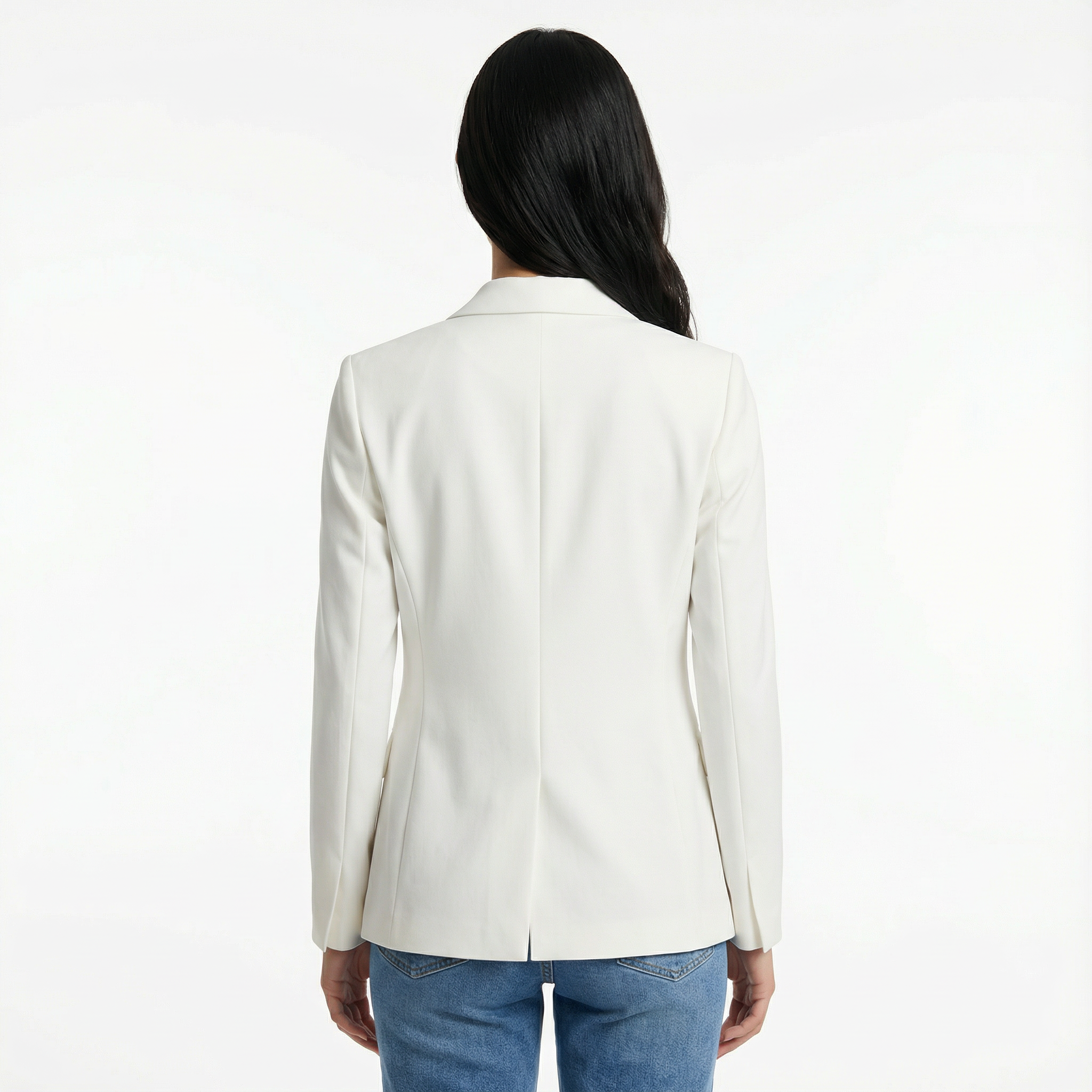 Fitted Blazer Tailored Stretch Long Sleeve Formal Office Ladies Casual