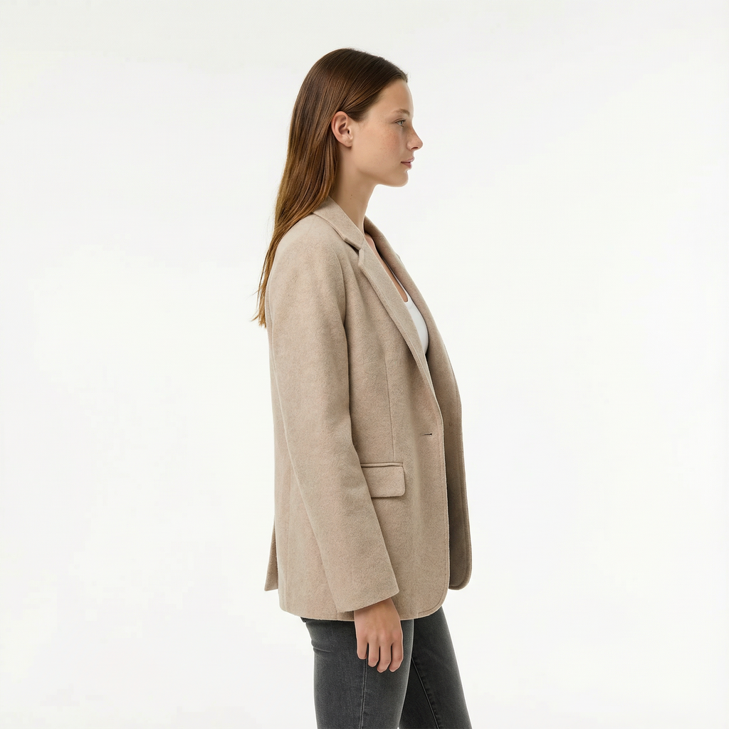 Blazer Jacket Tailored Notch Lapel Single Button Formal Office Ladies