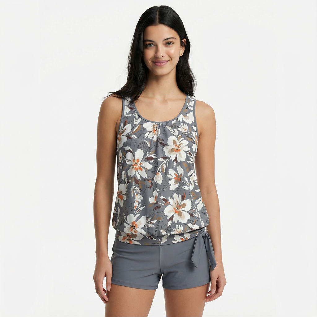 Tankini Two Piece High Waisted Padded Holiday Swimwear Women's