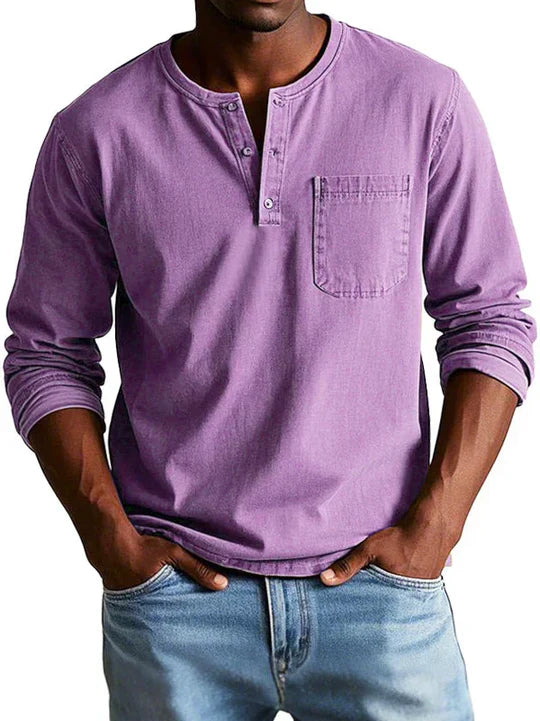 Peter Men's Simple Casual Long-Sleeve Shirt - Minimalist Style, Comfortable Fit, Versatile Daily Wear