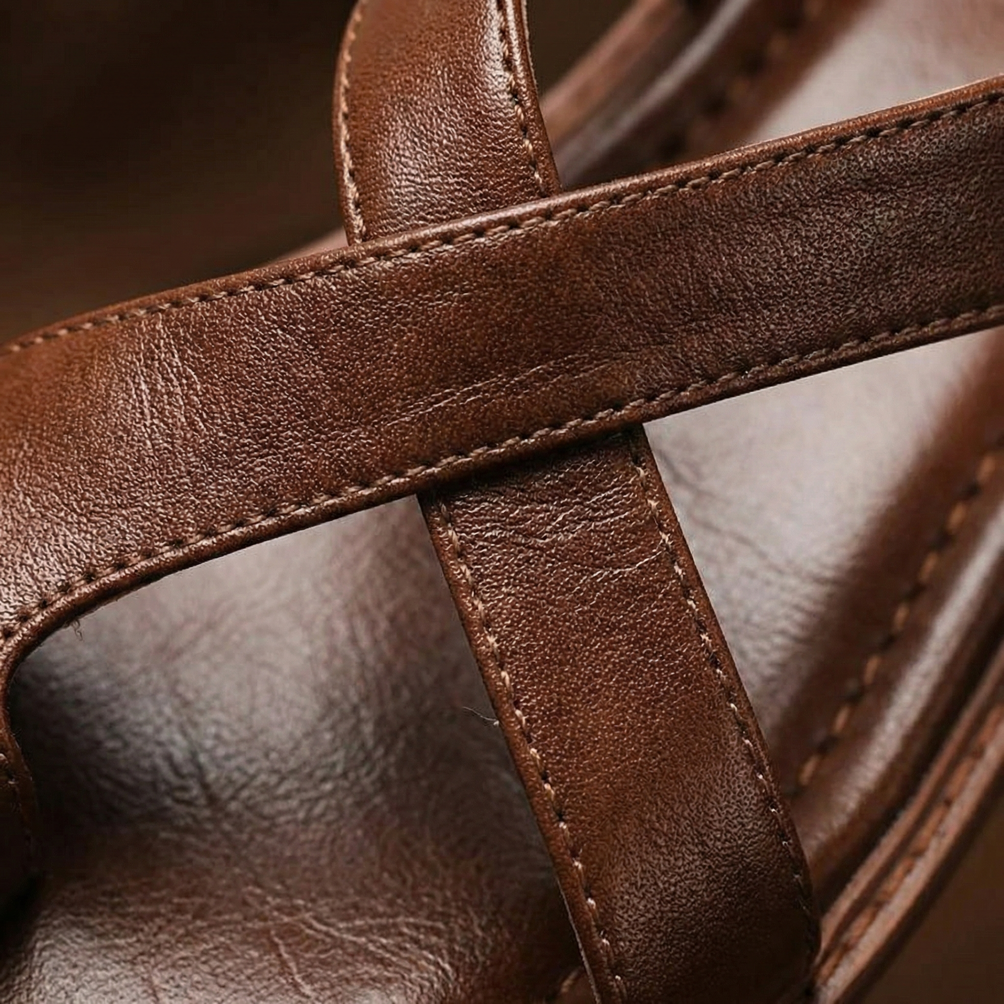 Cross Sandals Italian Leather Flat Slip On Women's Summer Holiday Casual