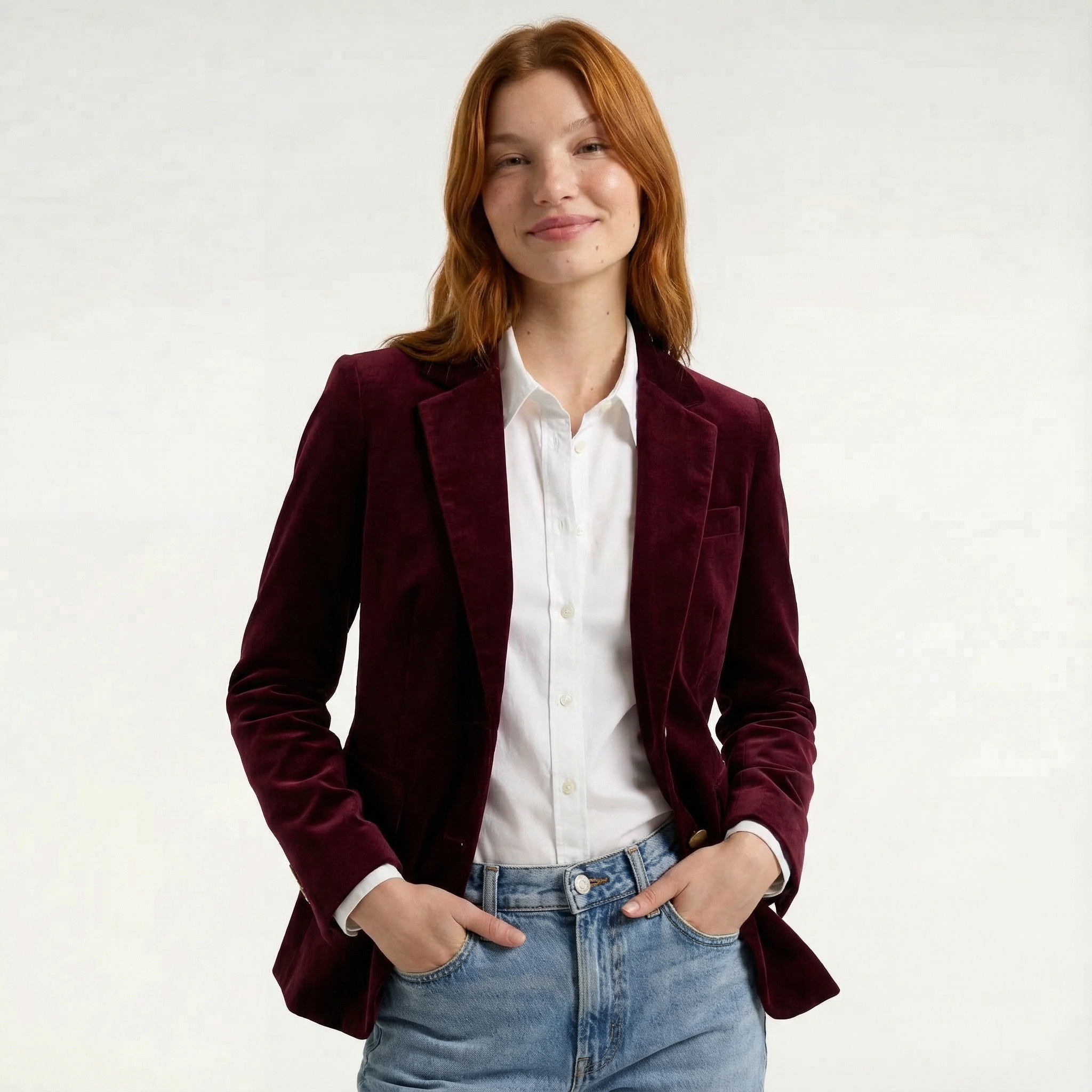 Blazer Velvet Women's Tailored Long Sleeve Christmas Party Evening