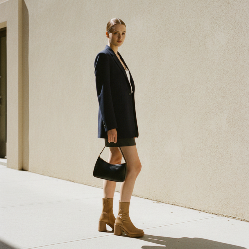 Block Heel Square Toe Boots