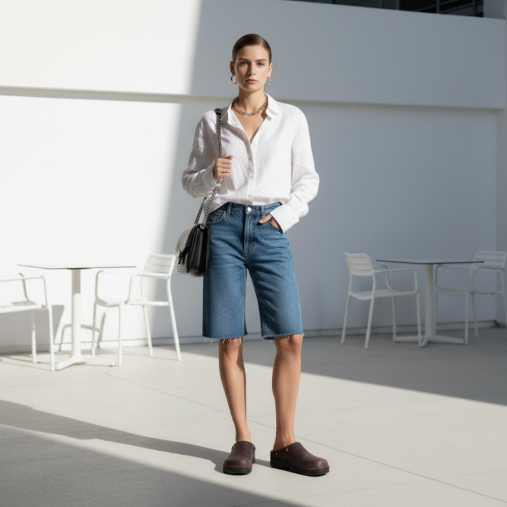 Leather Buckle Strap Clogs