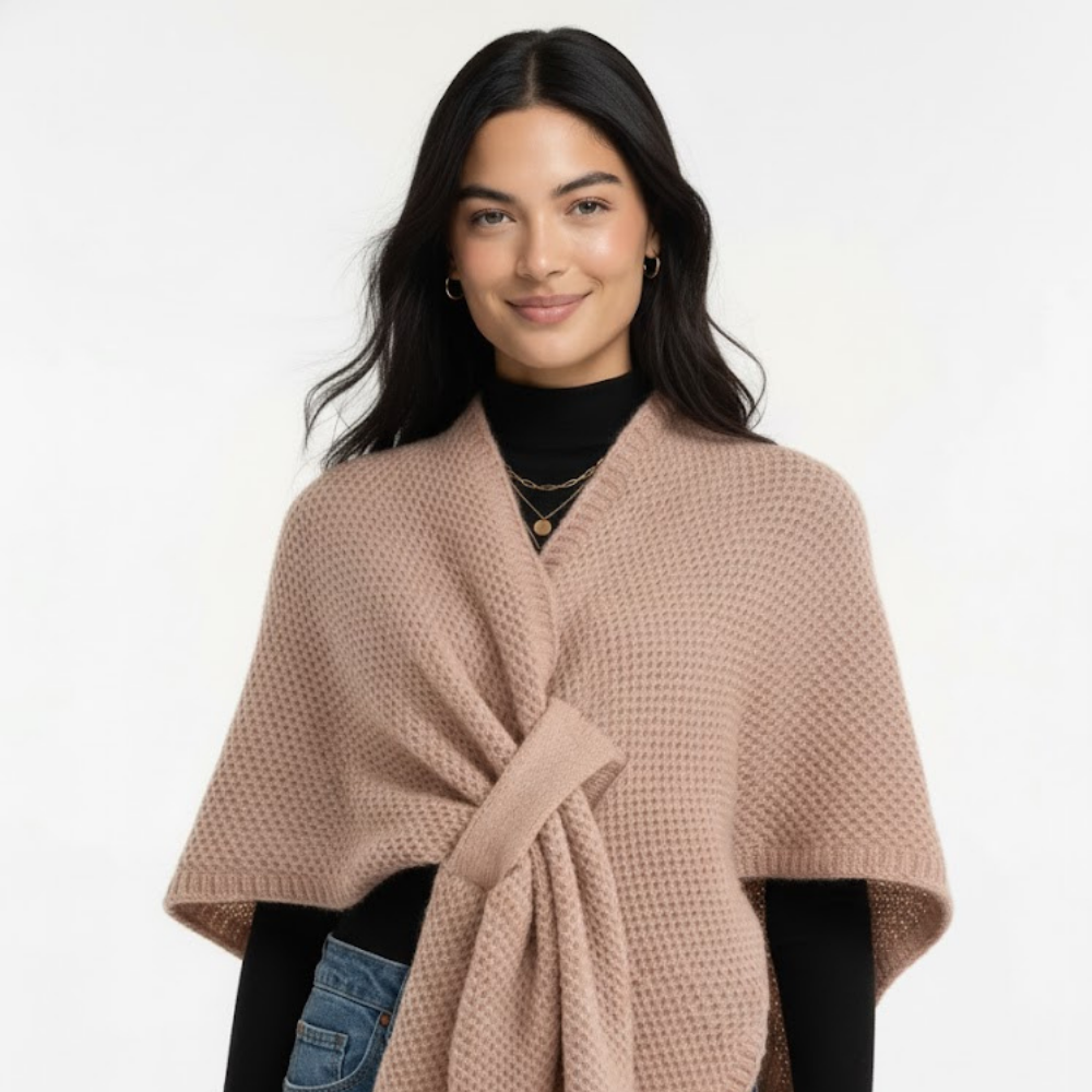 Women's Knit Poncho Wrap
