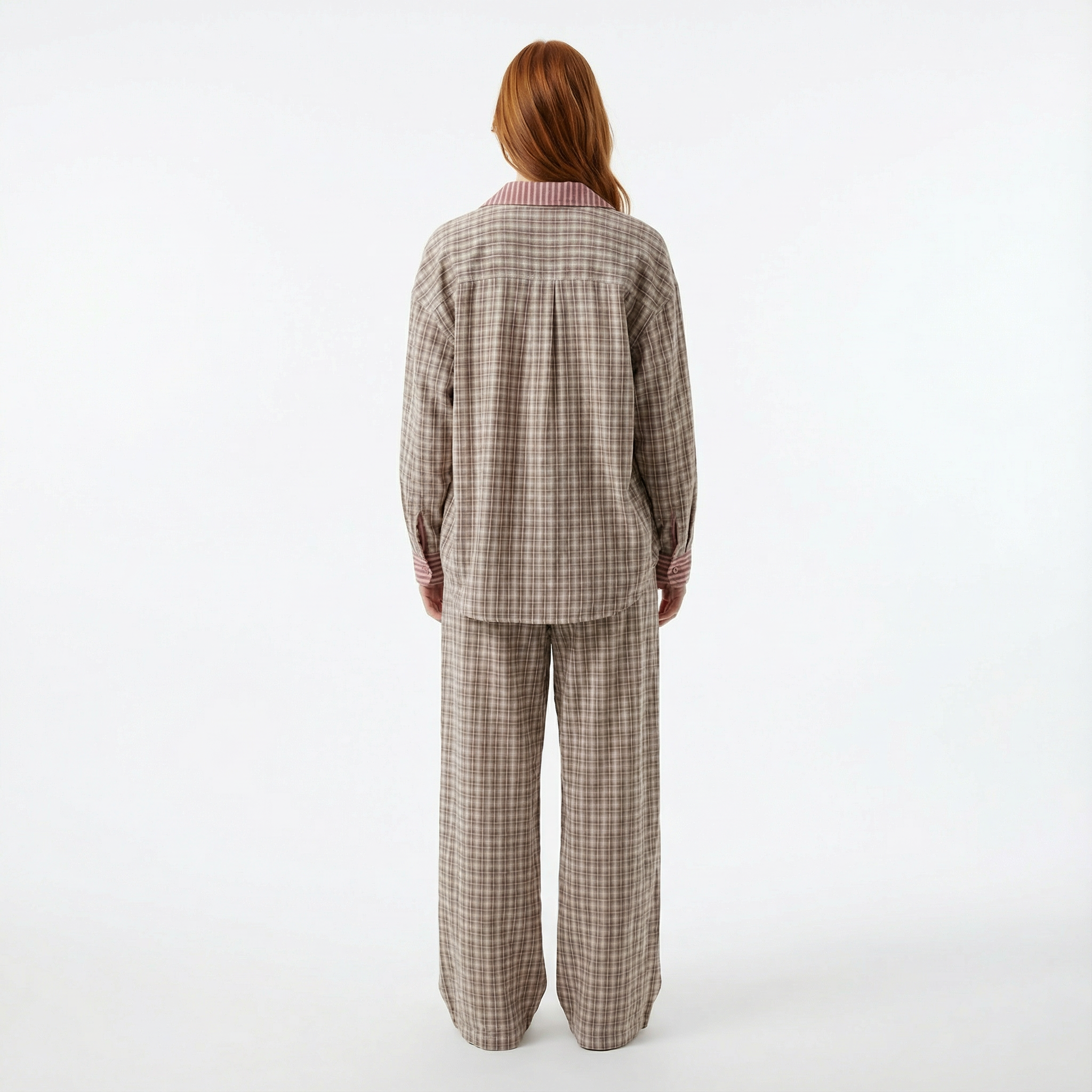 Pyjama Set Long Sleeve Trousers Button Night Wear Women's