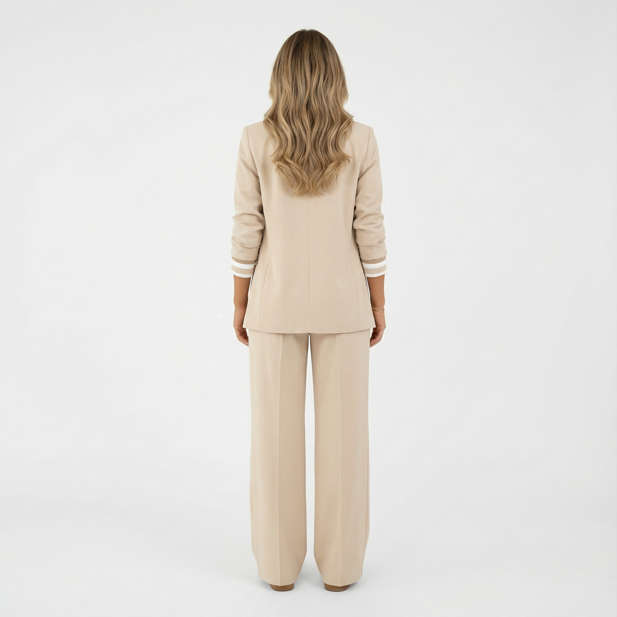 Blazer And Trouser Set Crepe Regular Fit Formal Office Party Womens