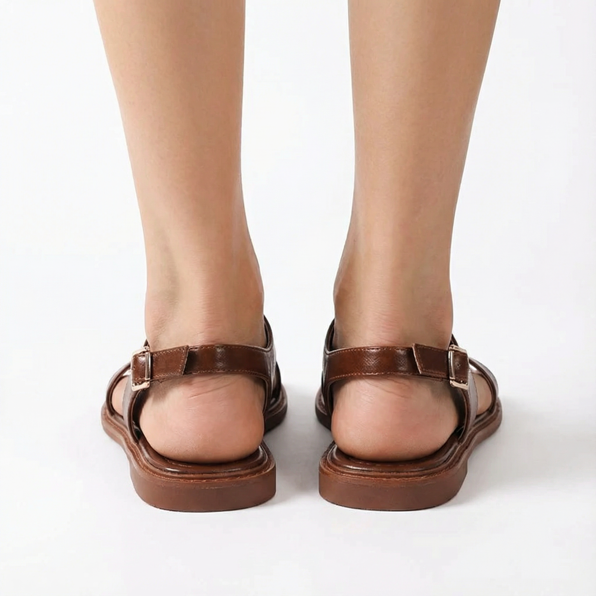 Cross Sandals Italian Leather Flat Slip On Women's Summer Holiday Casual