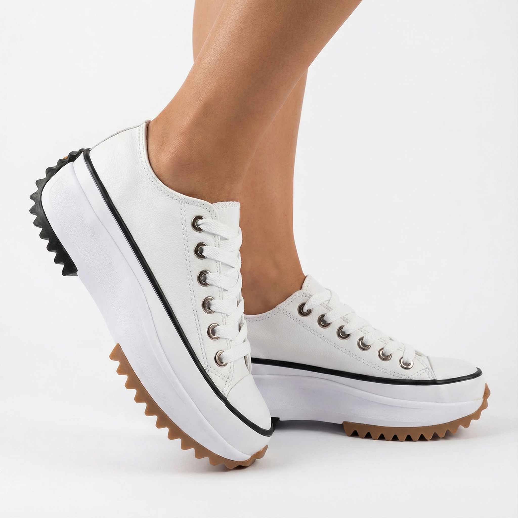 Platform Sneakers Chunky Sole Lace Up Canvas Casual Holiday Women's Shoes