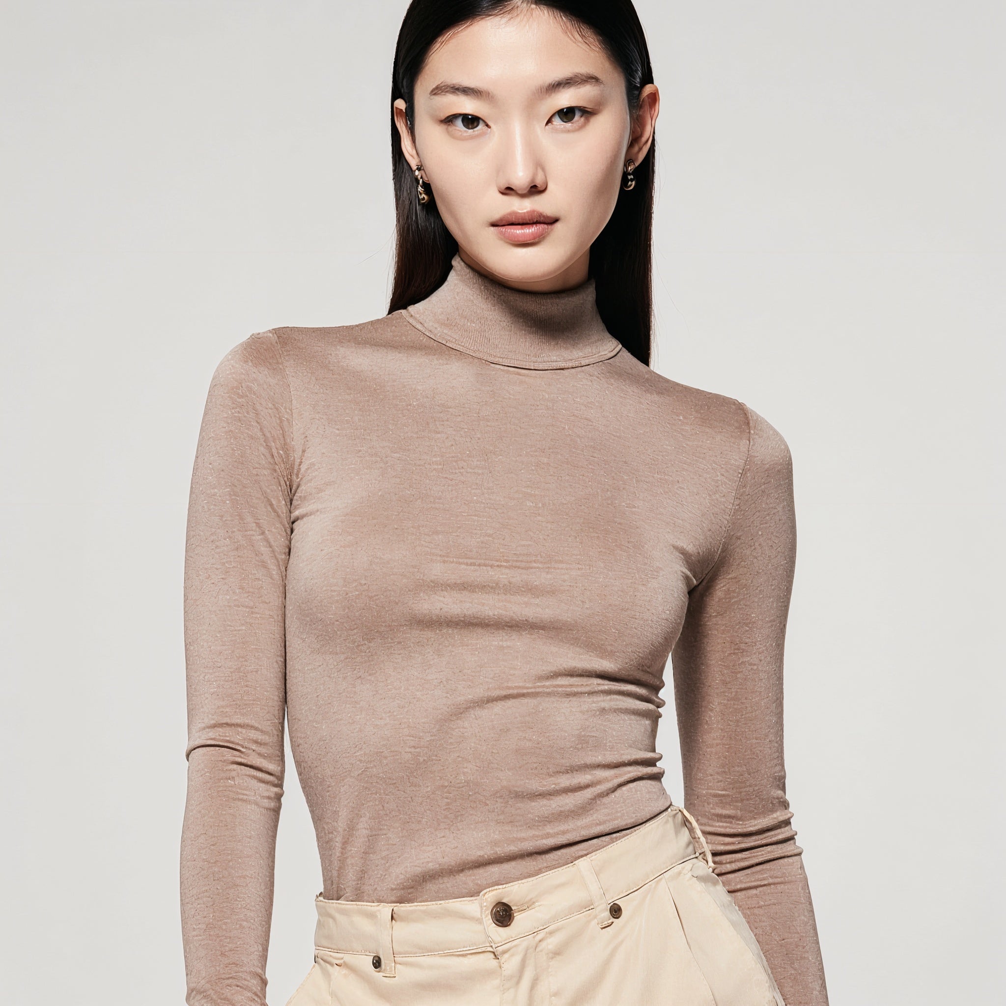 Fitted Turtleneck Top