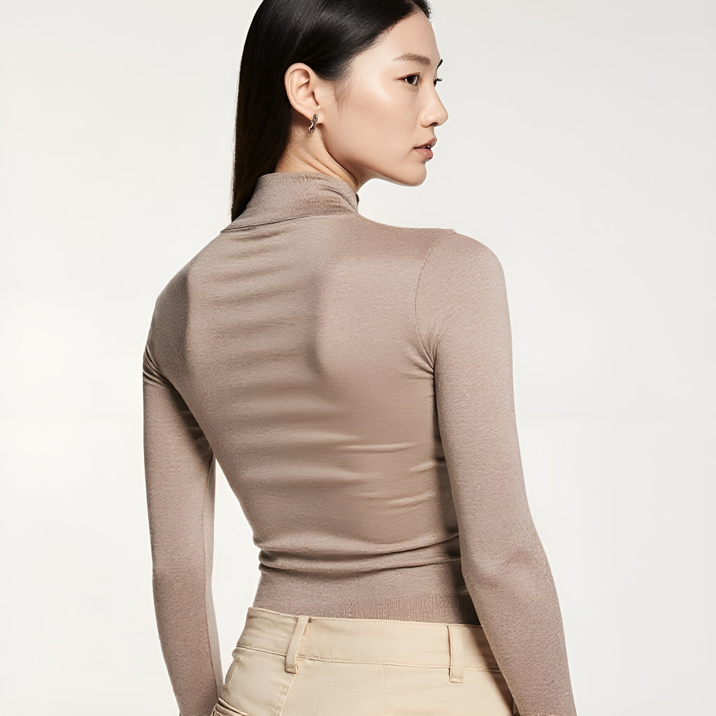 Fitted Turtleneck Top
