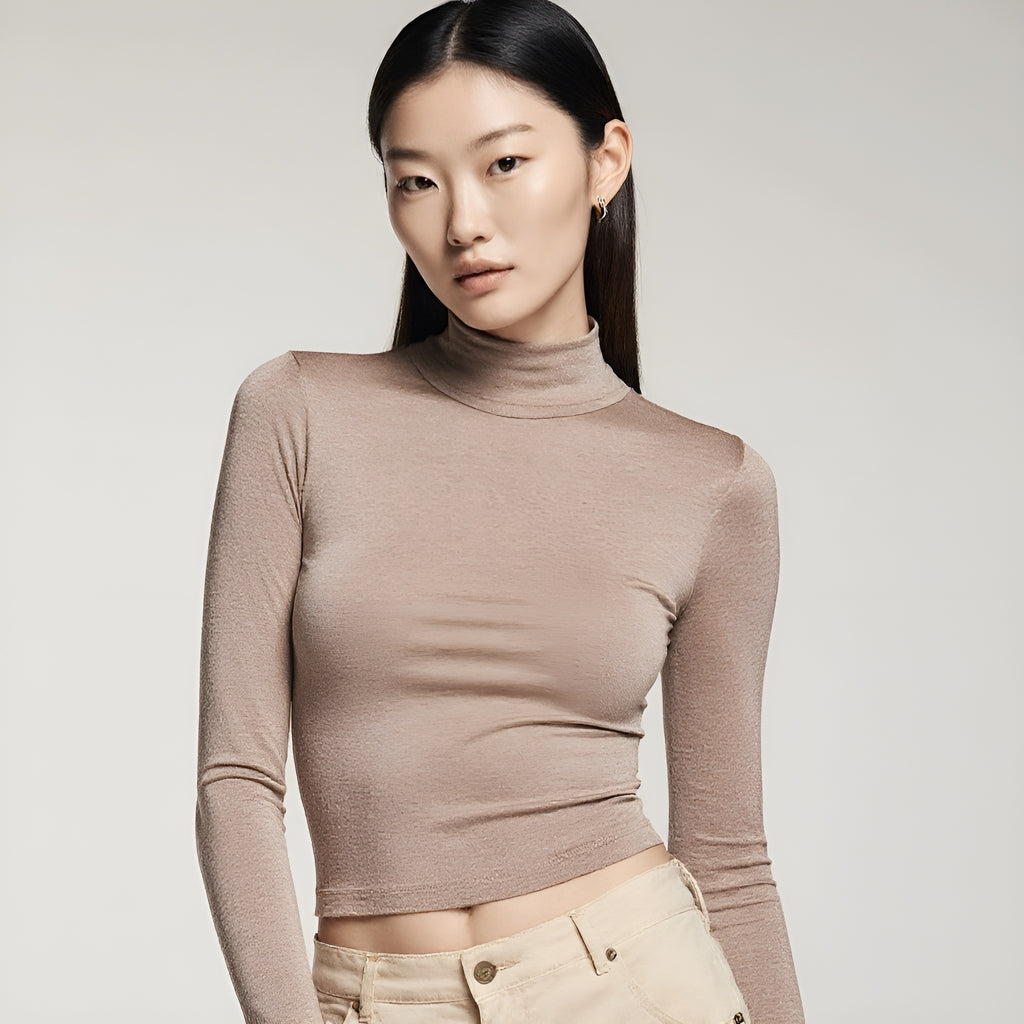 Fitted Turtleneck Top
