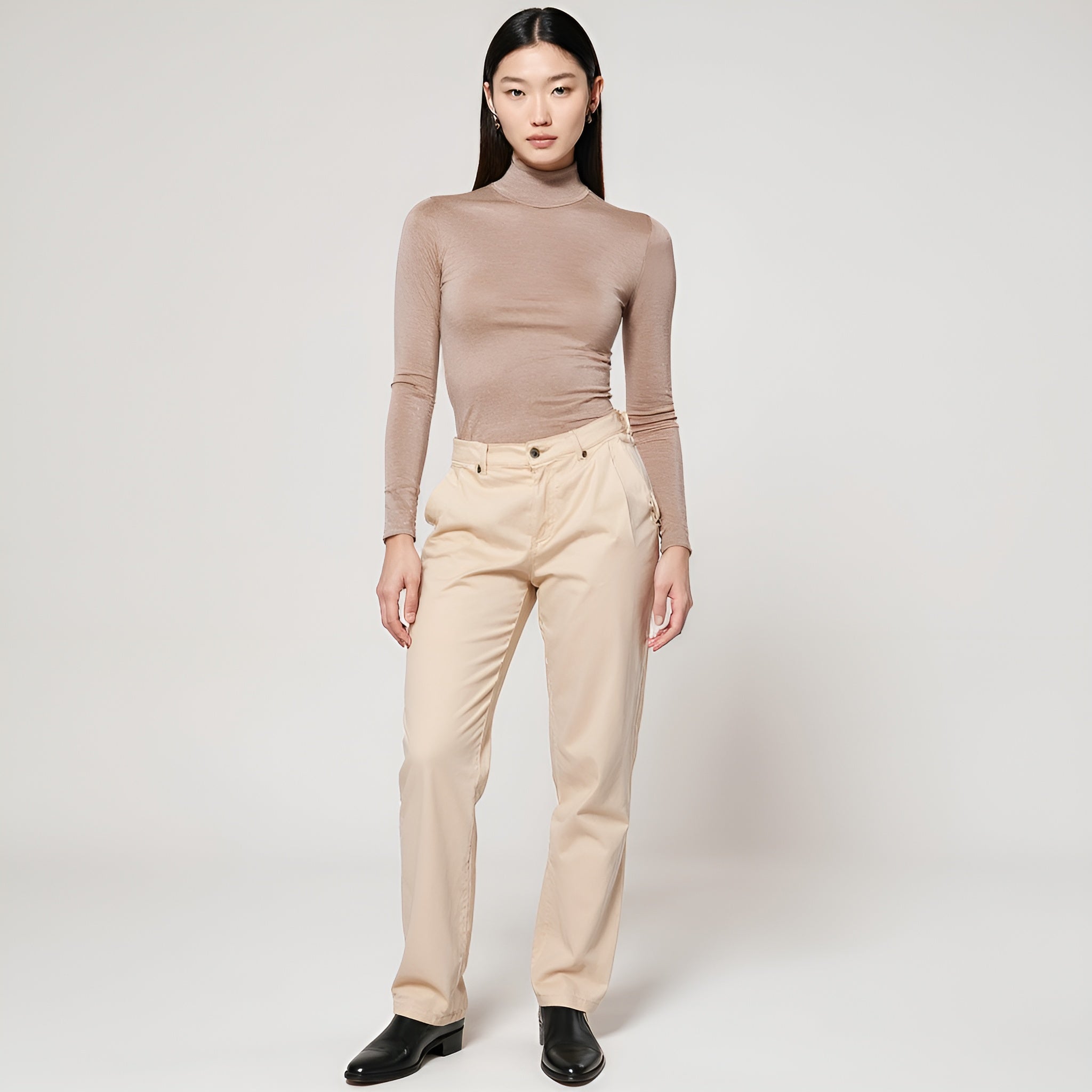 Fitted Turtleneck Top