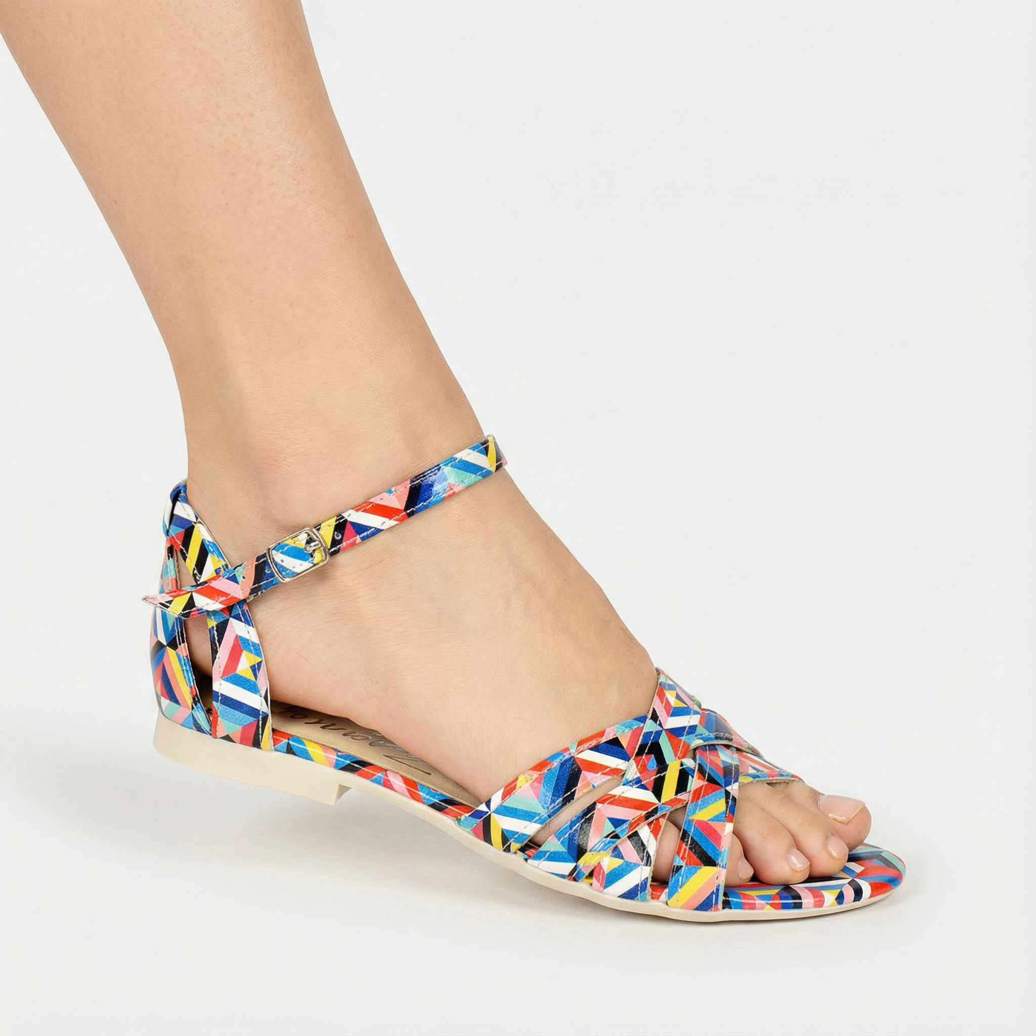 Strappy Flat Sandals for Women Leather Summer Comfortable Holiday Beach