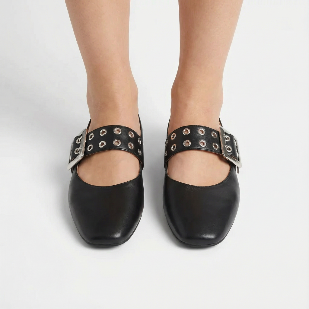 Women's Leather Flat Shoes Slip On Loafers Work Office Comfortable