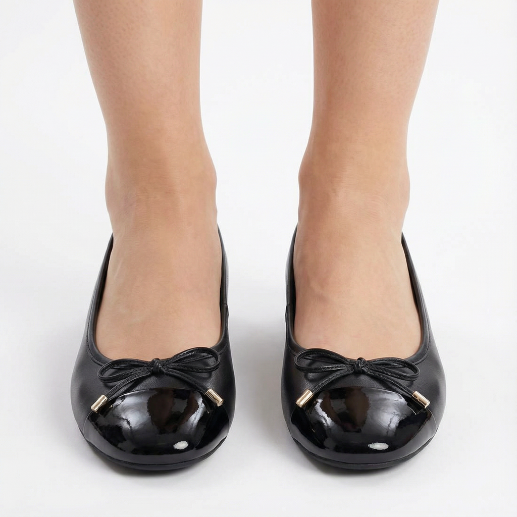 Women's Leather Ballet Pumps Slip On Comfortable Work Office Flat