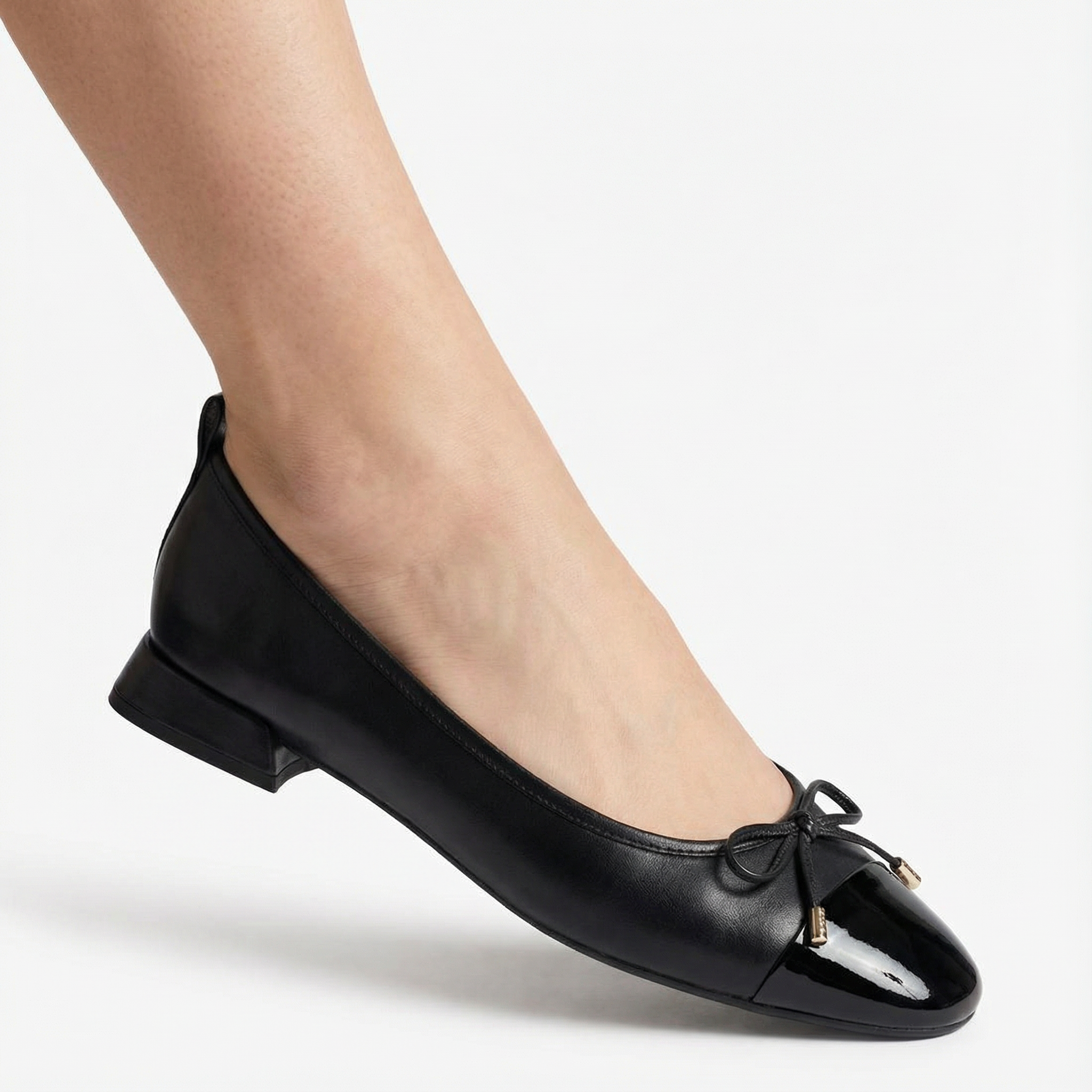 Women's Leather Ballet Pumps Slip On Comfortable Work Office Flat