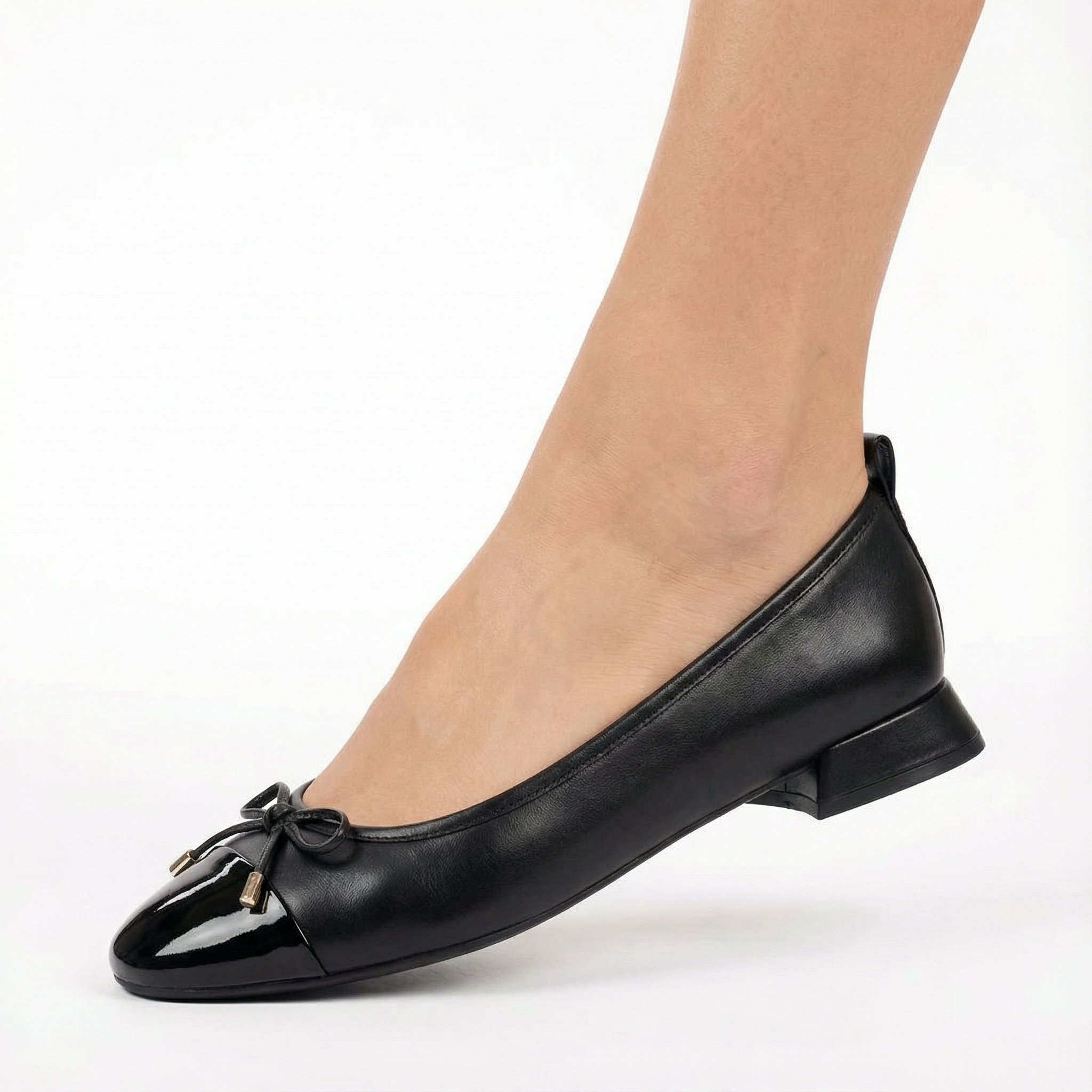 Women's Leather Ballet Pumps Slip On Comfortable Work Office Flat