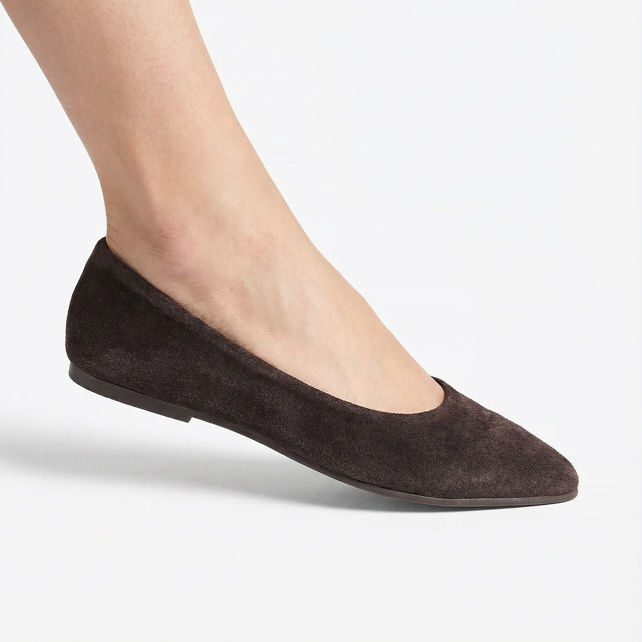 Women's Suede Ballerina Flats Slip On Comfortable Work Office