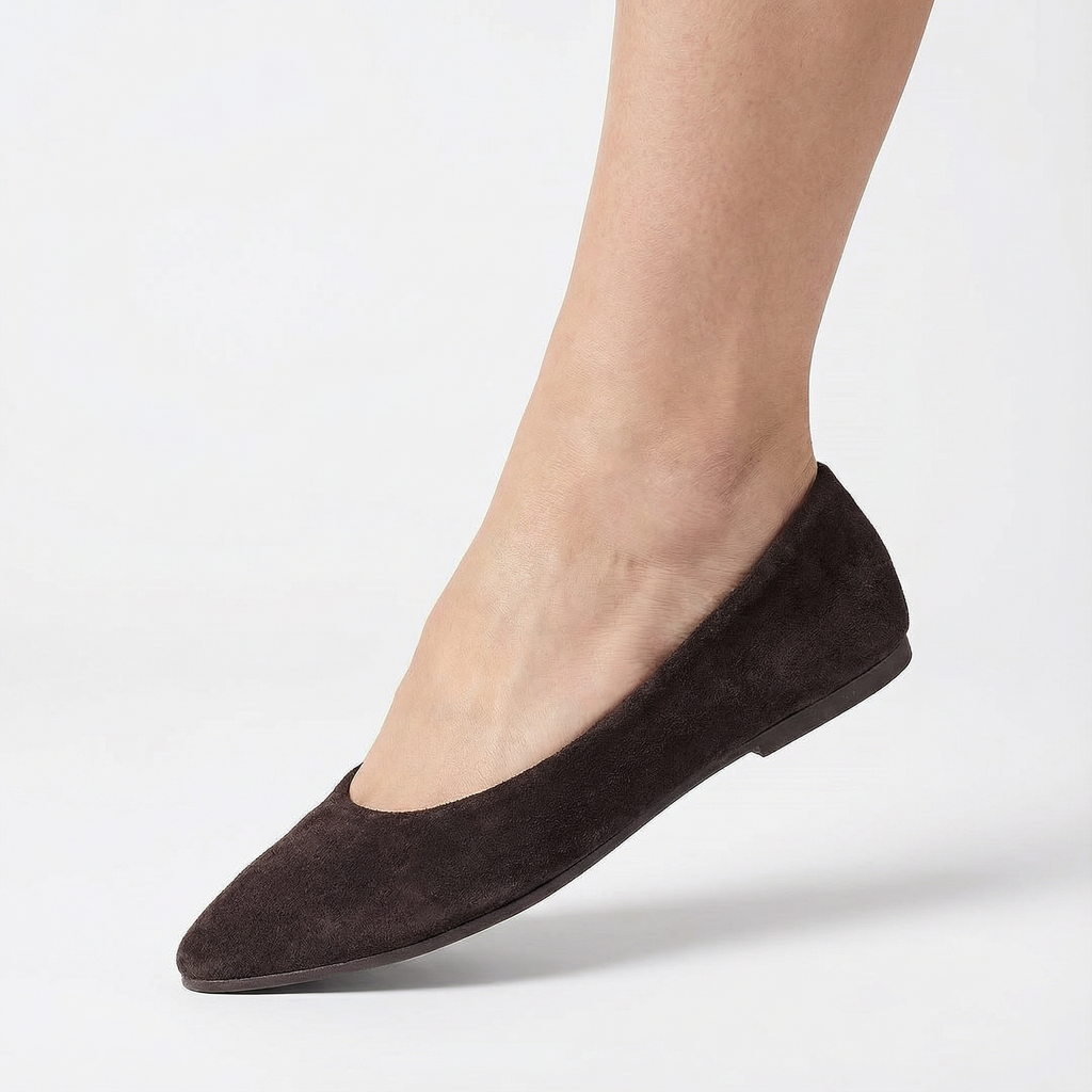 Women's Suede Ballerina Flats Slip On Comfortable Work Office