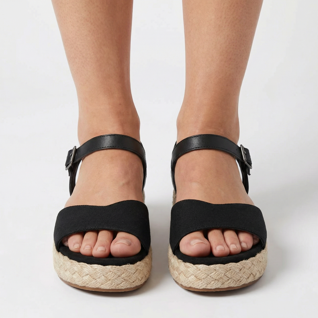 Abby Flatform Espadrille Sandals - Braided Rope Wrap, Ankle Strap, Minimalist Silhouette