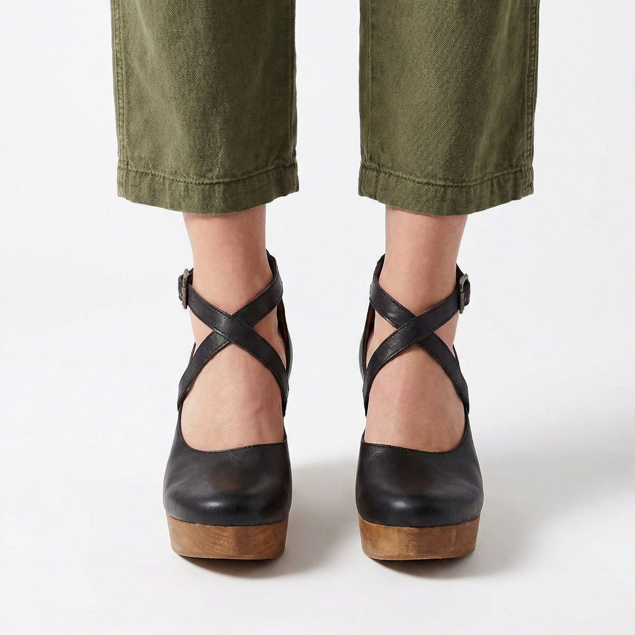 Wedge Heel Sandals - Closed Toe, Adjustable Ankle Strap, Supportive Walking Sole