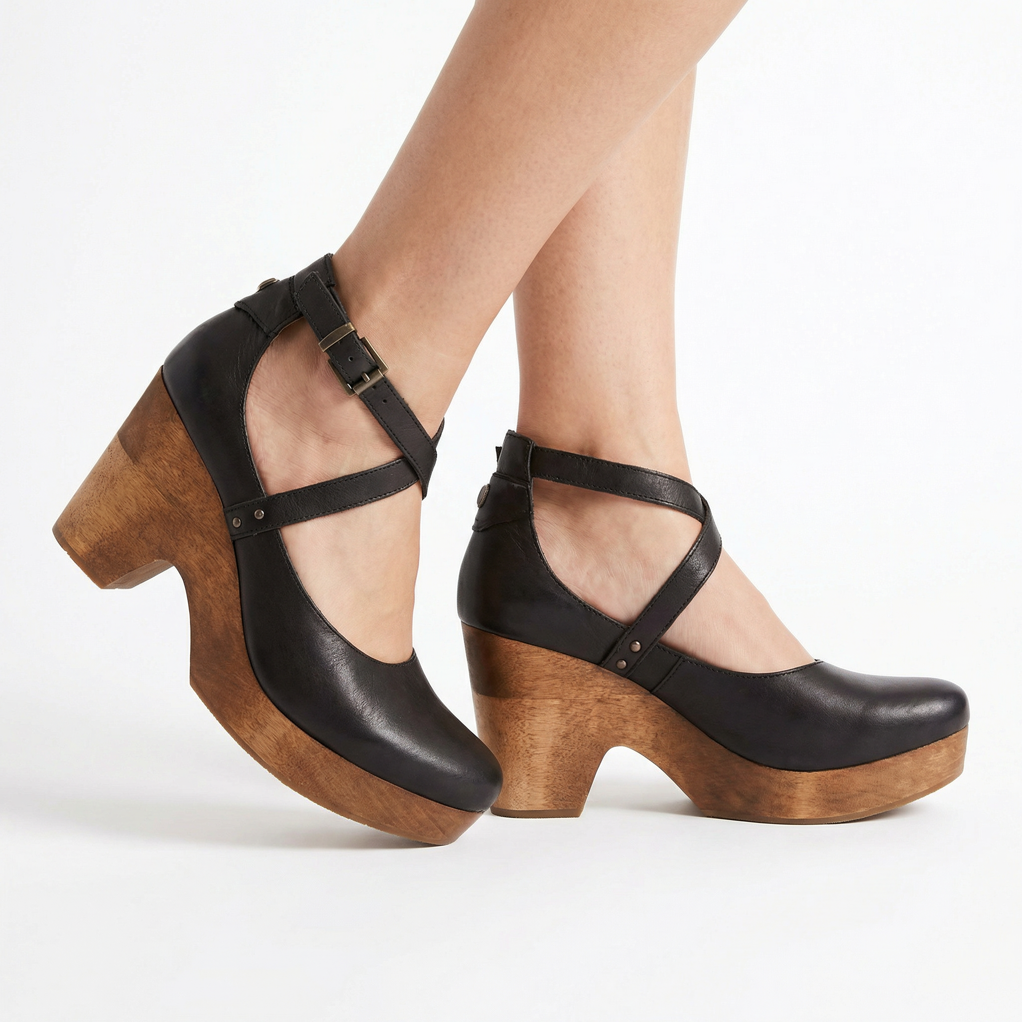 Wedge Heel Sandals - Closed Toe, Adjustable Ankle Strap, Supportive Walking Sole
