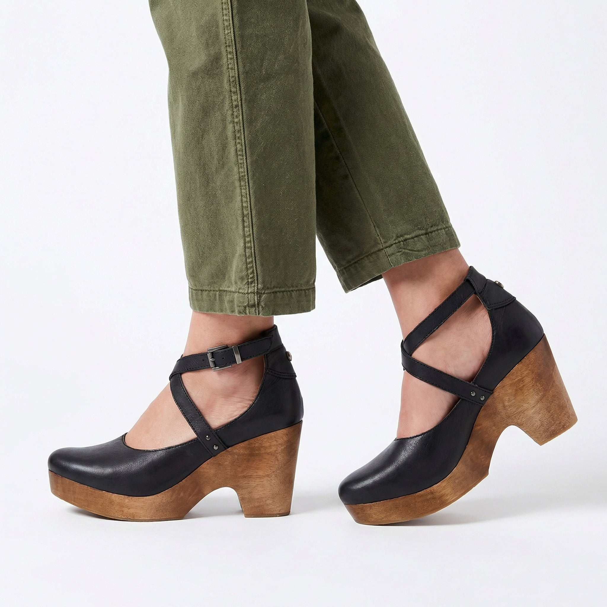 Wedge Heel Sandals - Closed Toe, Adjustable Ankle Strap, Supportive Walking Sole