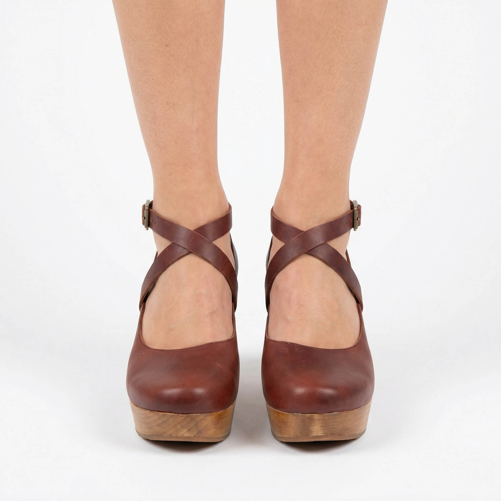 Wedge Heel Sandals - Closed Toe, Adjustable Ankle Strap, Supportive Walking Sole