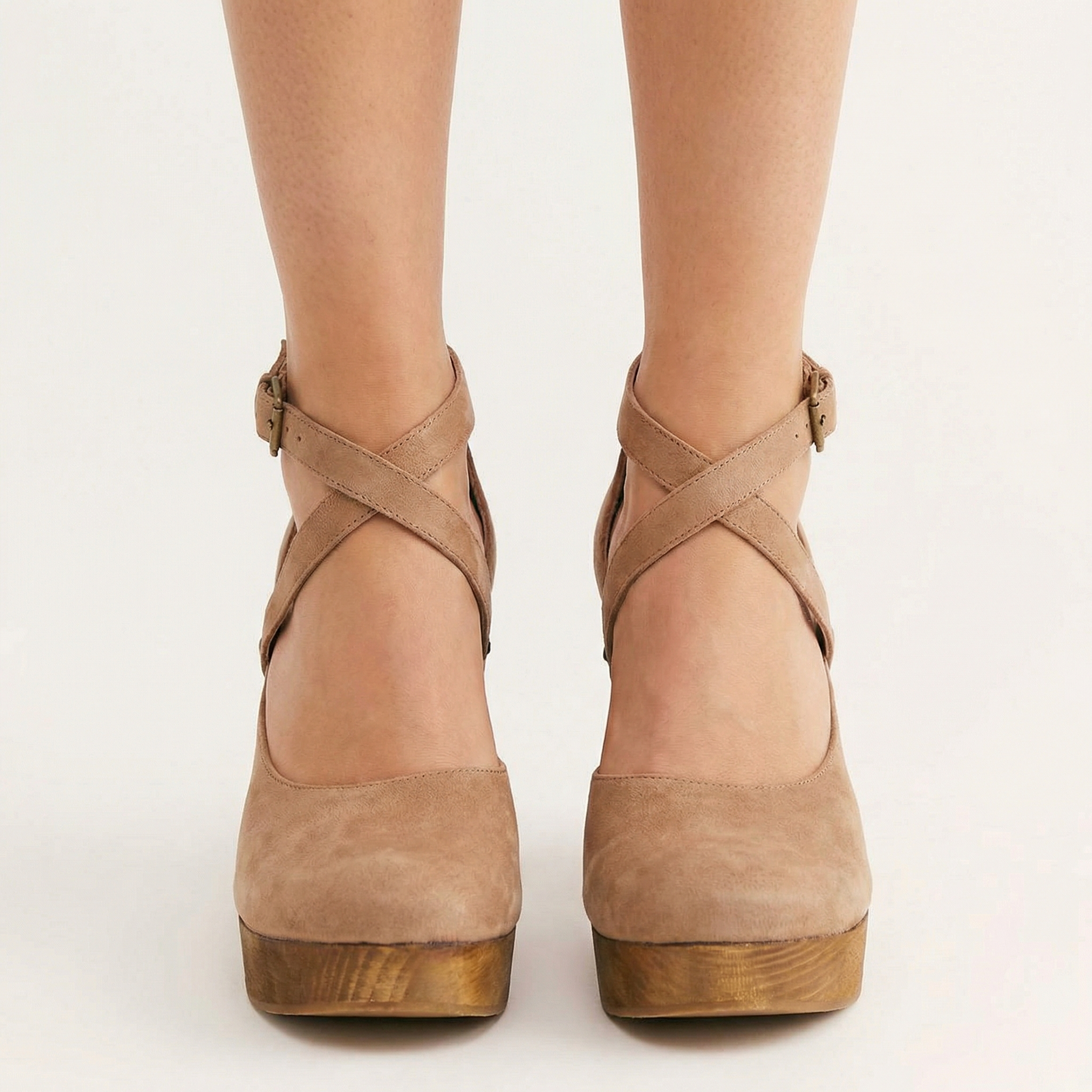 Wedge Heel Sandals - Closed Toe, Adjustable Ankle Strap, Supportive Walking Sole