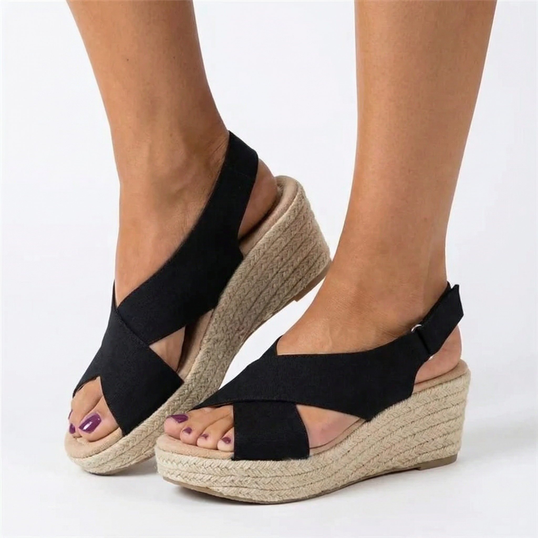 Stella Lightweight Summer Sandals - Adjustable Ankle Strap, Cushioned Sole, Vegan Leather Open-Toe Style