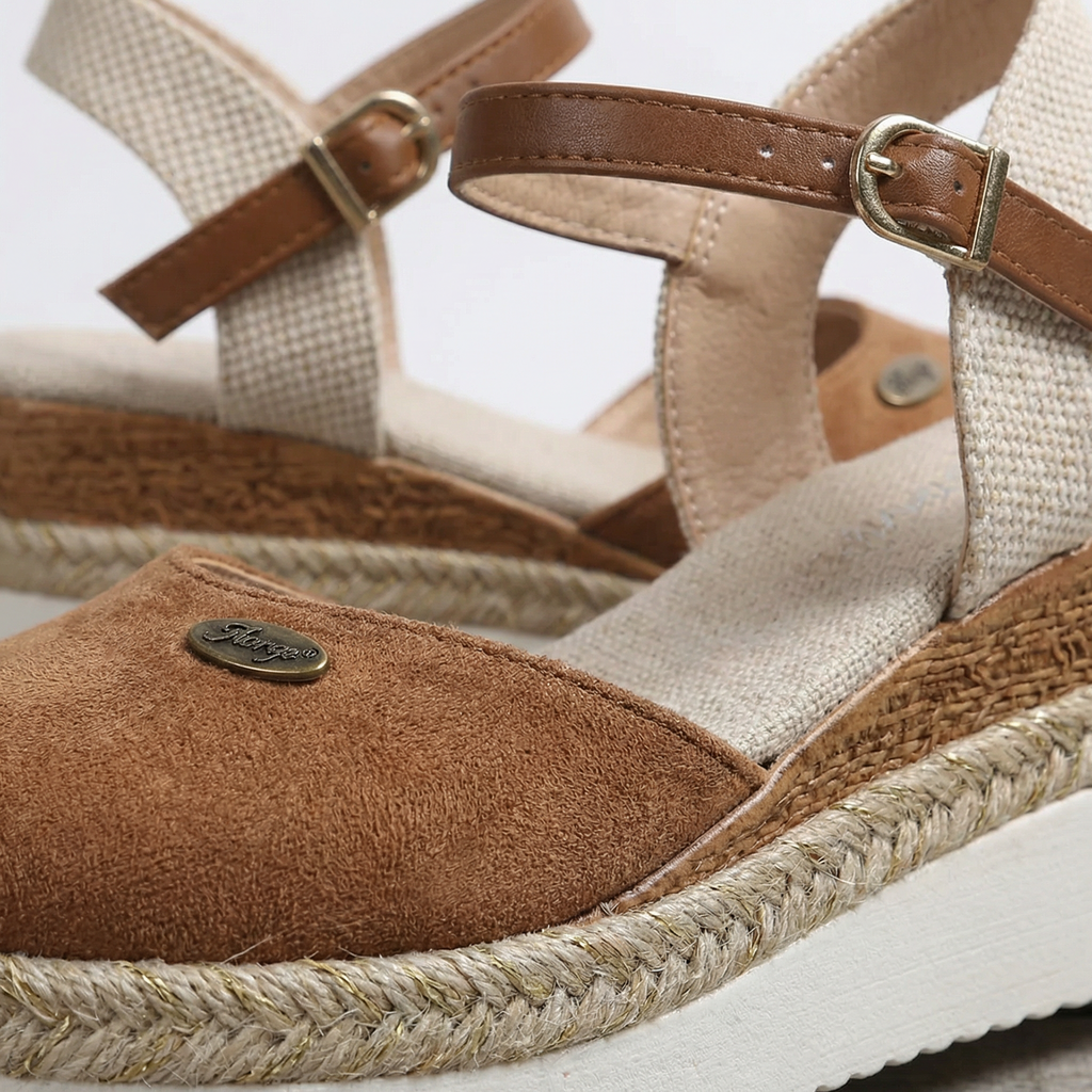 Lillian Closed-Toe Platform Espadrilles - Jute-Wrapped Midsole, Adjustable Ankle Strap, Canvas Heel Support