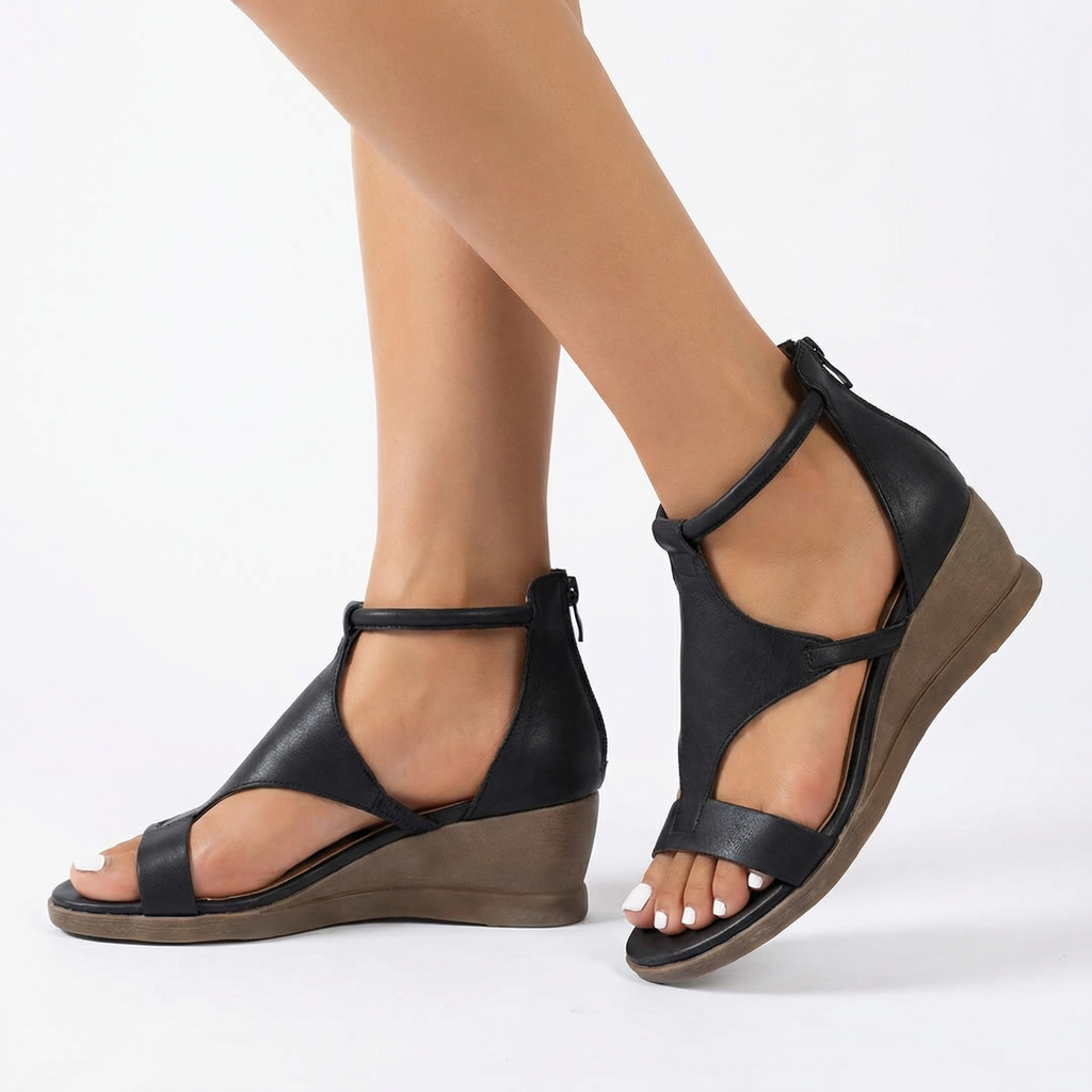 Addison Everyday Sandals - Minimalist Slip-On, Cushioned Insole, Subtle Wedge Heel Support