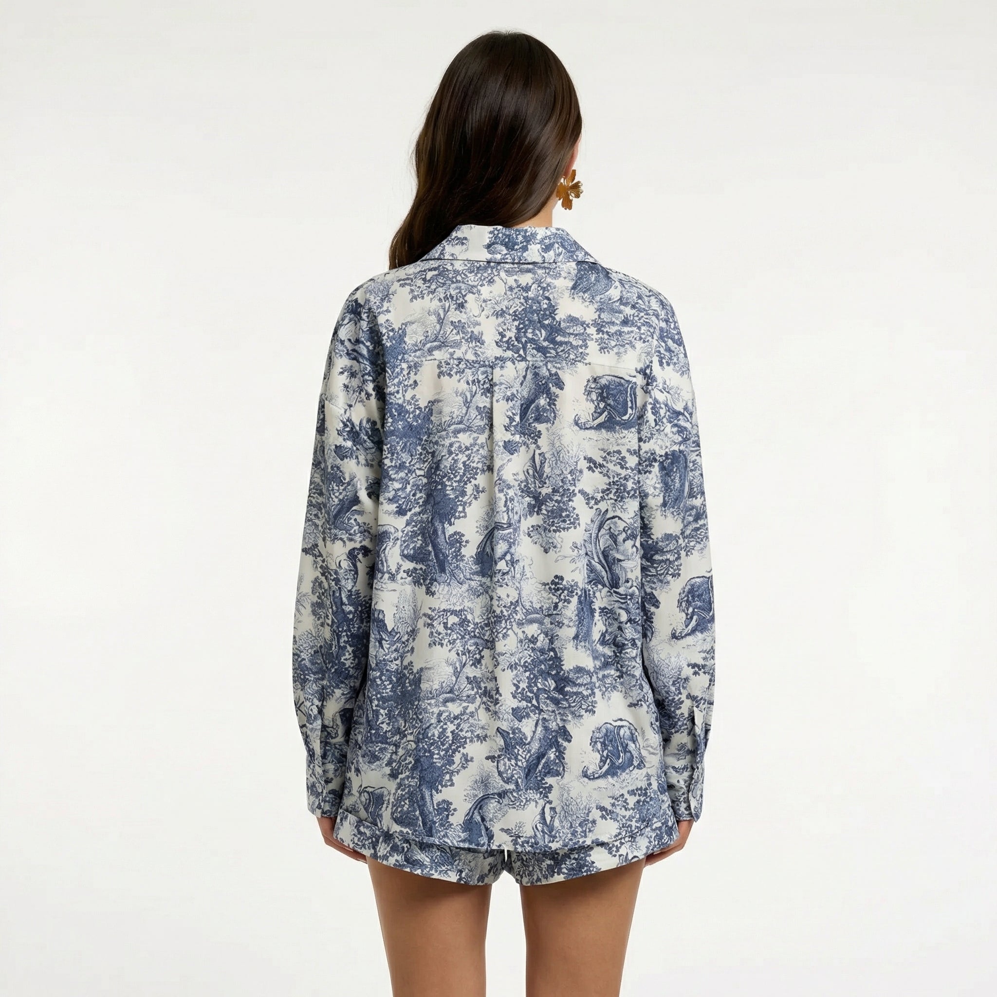 Floral Print 3-Piece Shorts Set - Lightweight Top, Shorts, and Vest, Breathable Woven Fabric, Summer Vacation Outfit