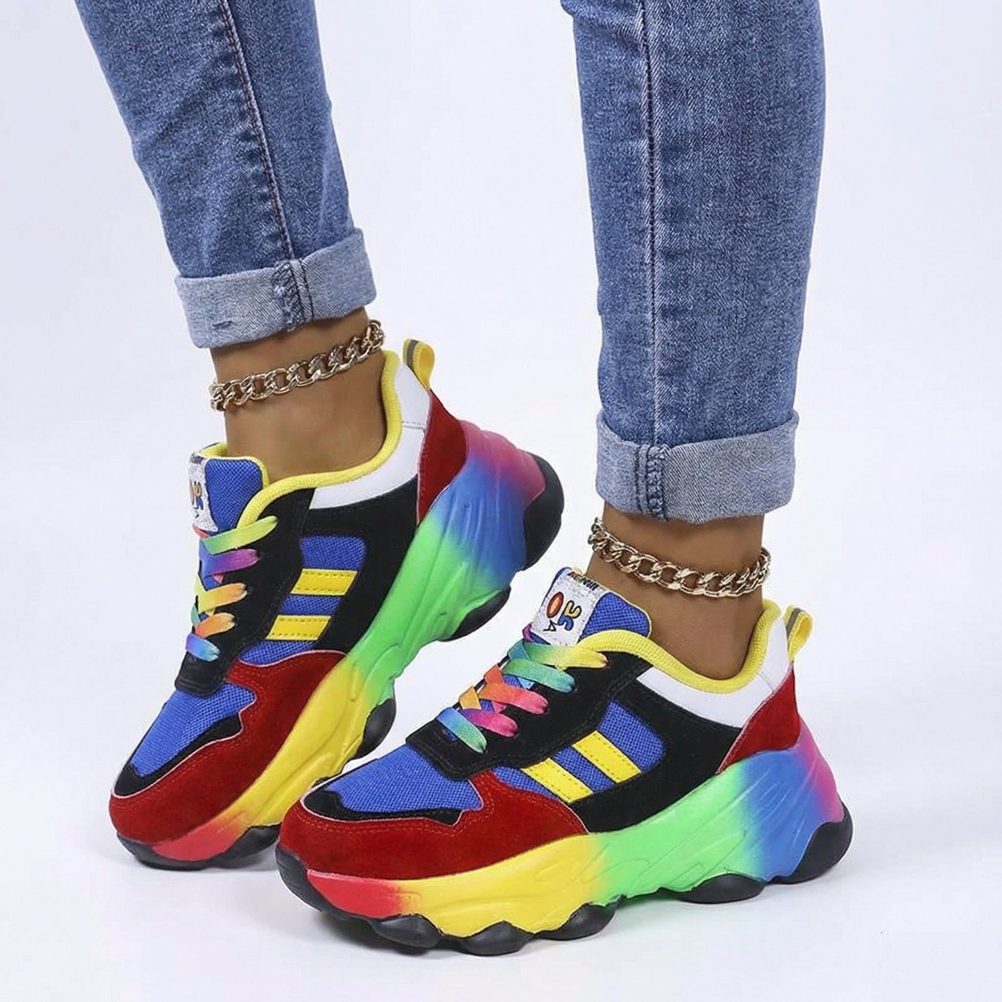 Rainbow Orthopaedic Walking Shoes - Arch Support, Shock-Absorbing Gel Sole, Wide Toe Box Comfort