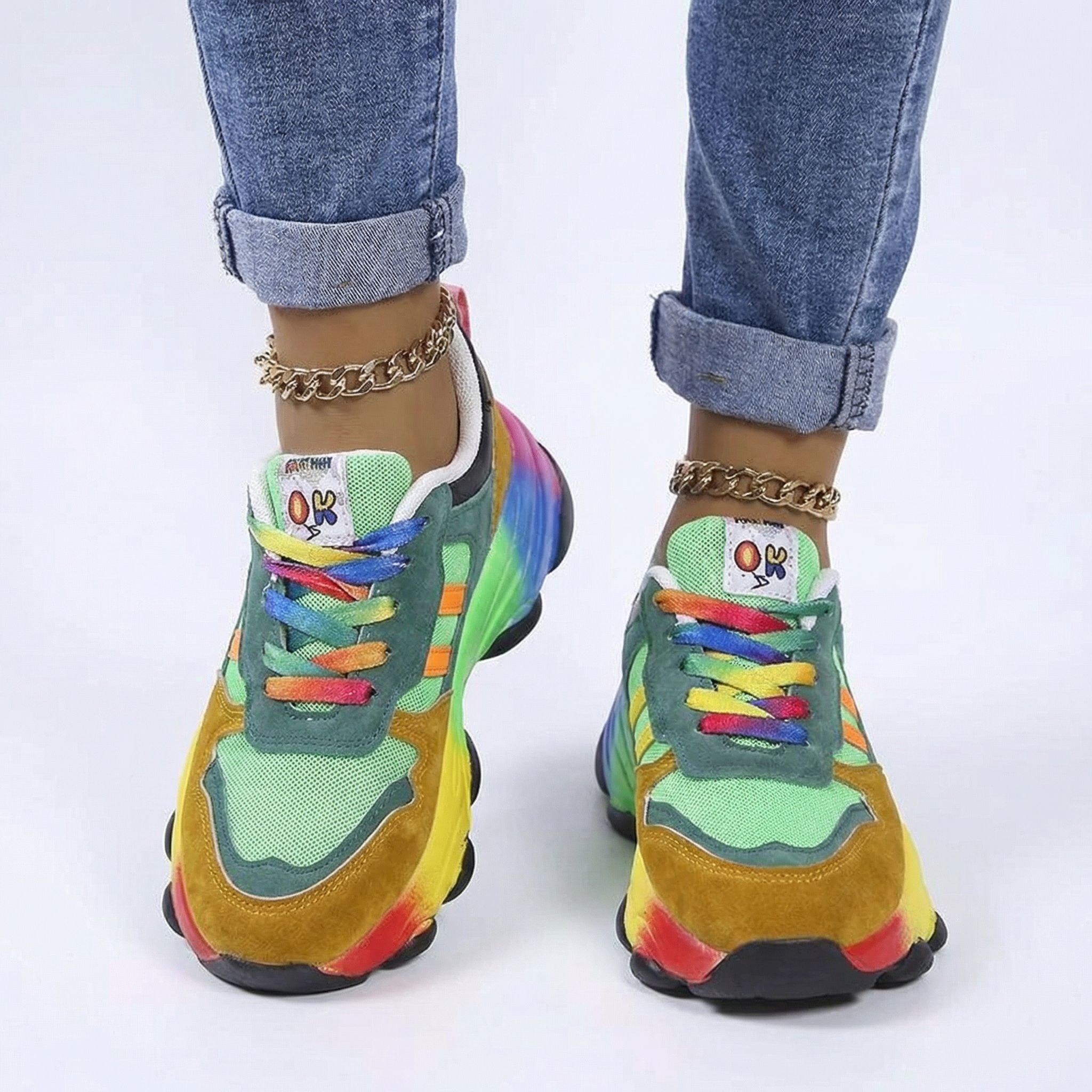 Rainbow Orthopaedic Walking Shoes - Arch Support, Shock-Absorbing Gel Sole, Wide Toe Box Comfort