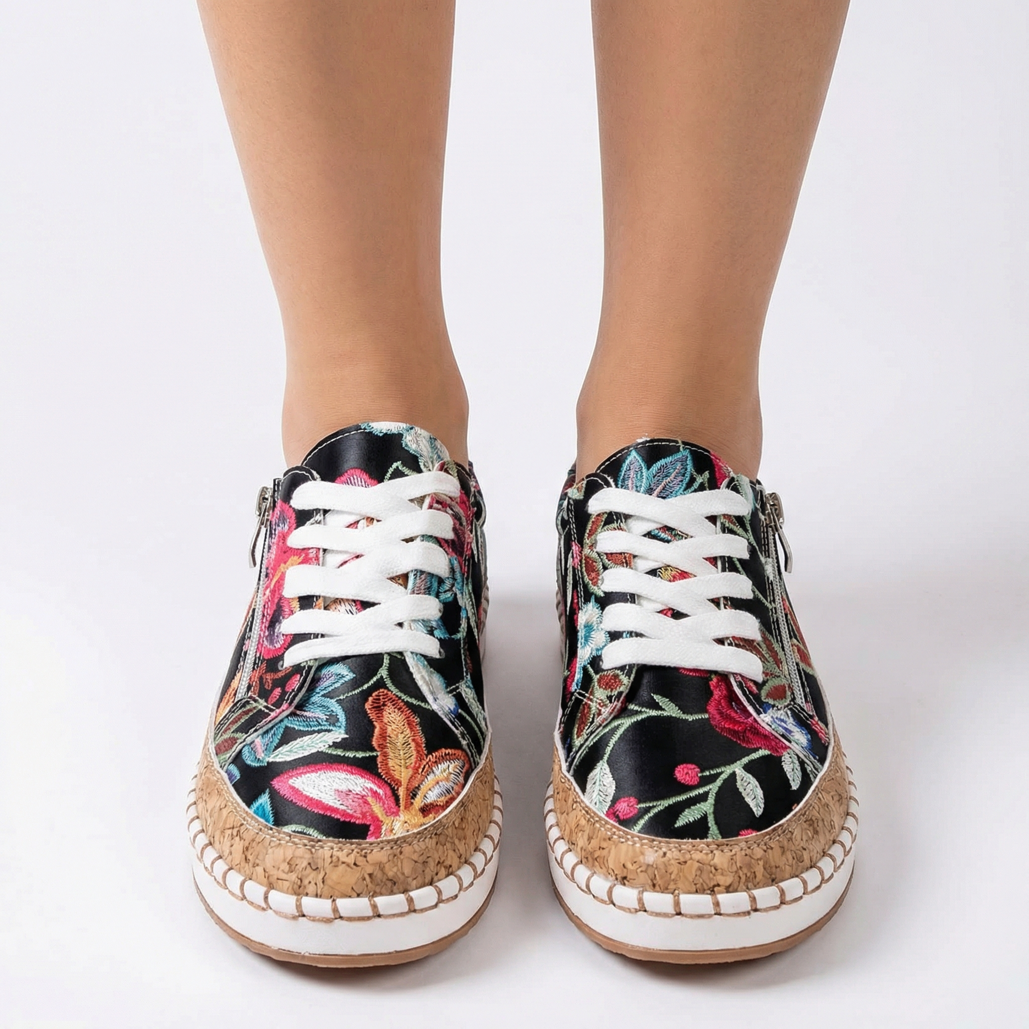 Women's Orthopedic Flower Walking Shoes - Premium Arch Support, Wide Toe Box, Ergonomic Shock-Absorbing Cushioning