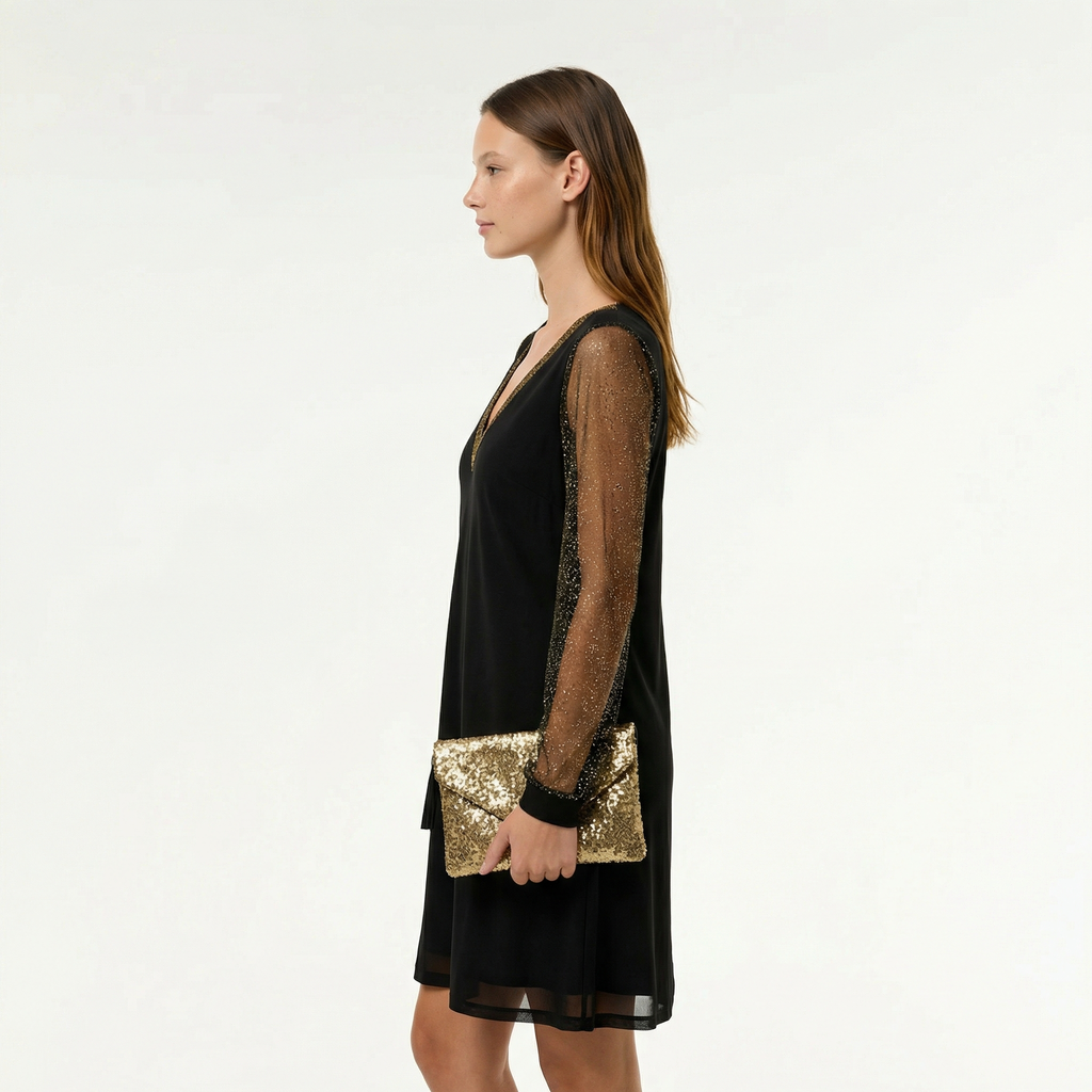 Sustainable Luxury Midi Dress - Timeless Flowy Silhouette, Cinched Waist, Eco-Conscious Fabric Blend