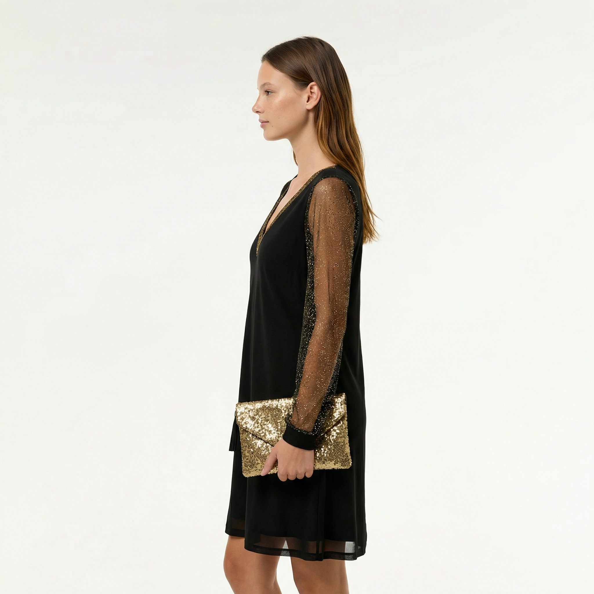 Sustainable Luxury Midi Dress - Timeless Flowy Silhouette, Cinched Waist, Eco-Conscious Fabric Blend