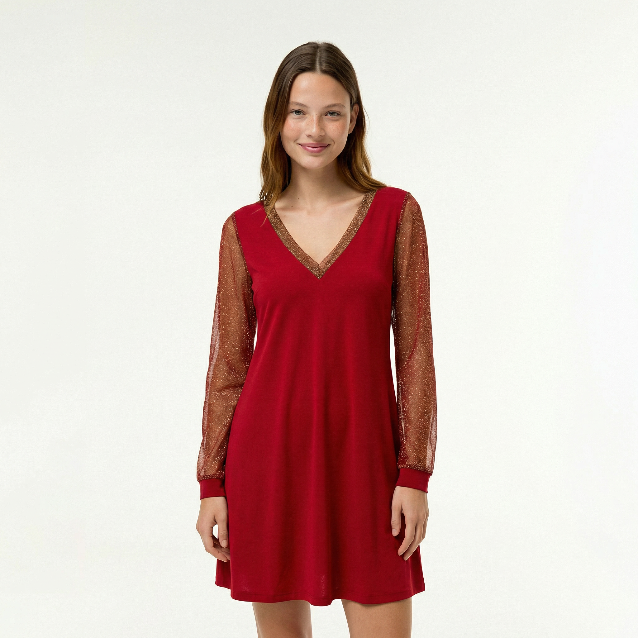 Sustainable Luxury Midi Dress - Timeless Flowy Silhouette, Cinched Waist, Eco-Conscious Fabric Blend