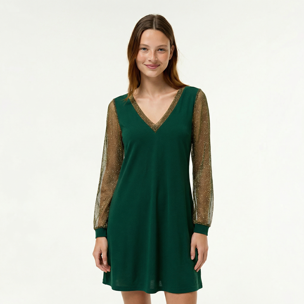 Sustainable Luxury Midi Dress - Timeless Flowy Silhouette, Cinched Waist, Eco-Conscious Fabric Blend