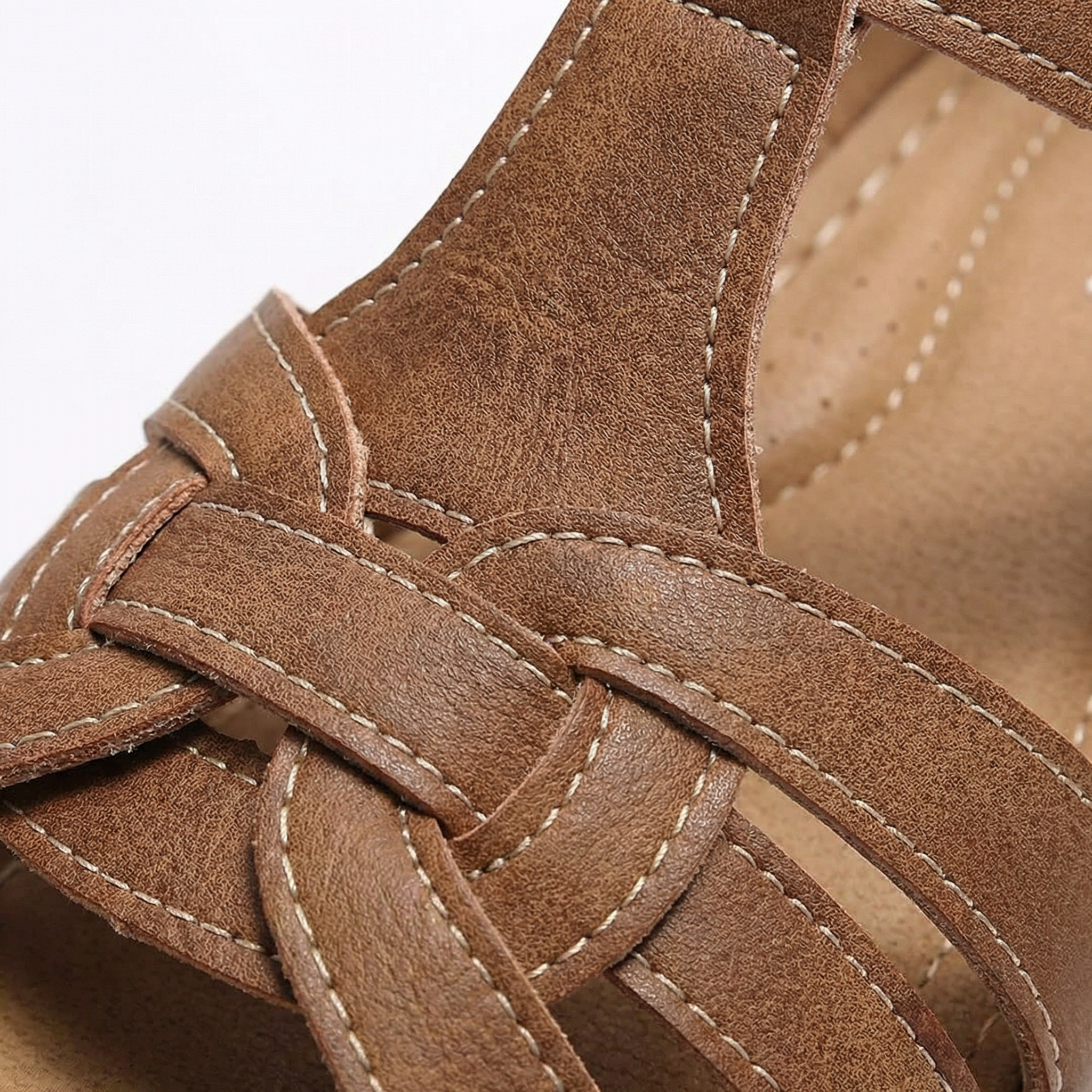 Women's Strappy Roman Sandals - Cushioned Insole, Ankle Wrap Design, Easy Back Zipper Closure