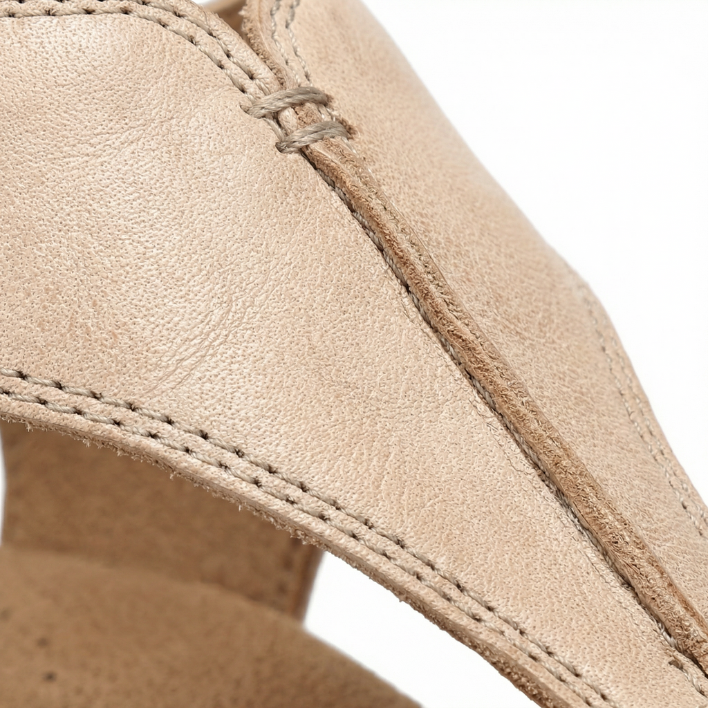 Orthopaedic Vegan Leather Sandals - Arch Support Footbed, Adjustable Hook-and-Loop Straps, Shock-Absorbing Lightweight Sole