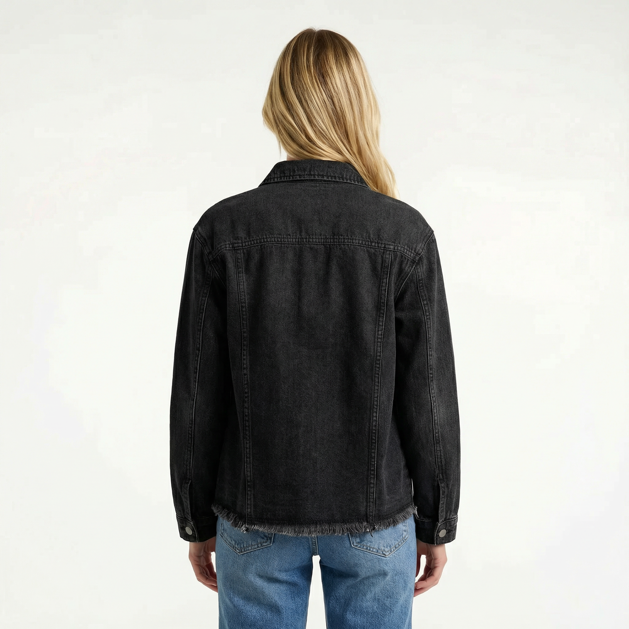 Classic Women's Denim Jacket - Relaxed Fit, Functional Pockets, Timeless Layering Essential