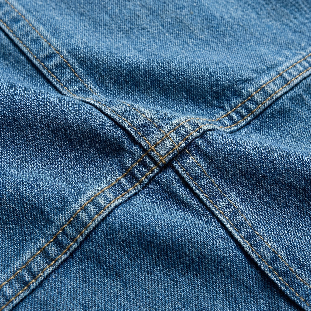 Women’s Cozy Denim Flounce Dress - Feminine Ruffle Detail, Playful Winter Silhouette, Layer-Ready Style