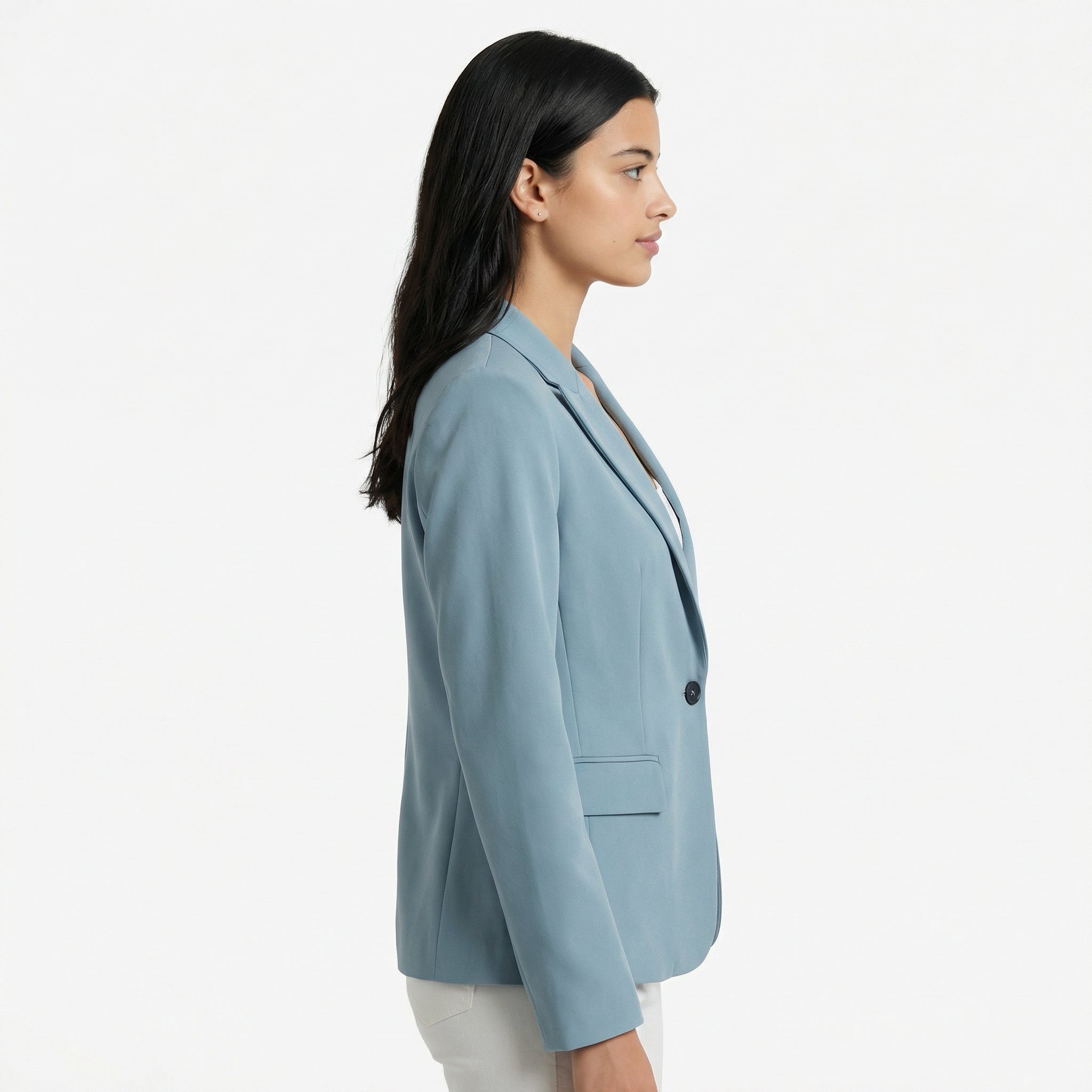 Women’s Fitted Blazer Jacket - Lightweight Spring Style, Single-Button Front, Breathable Polished Fabric