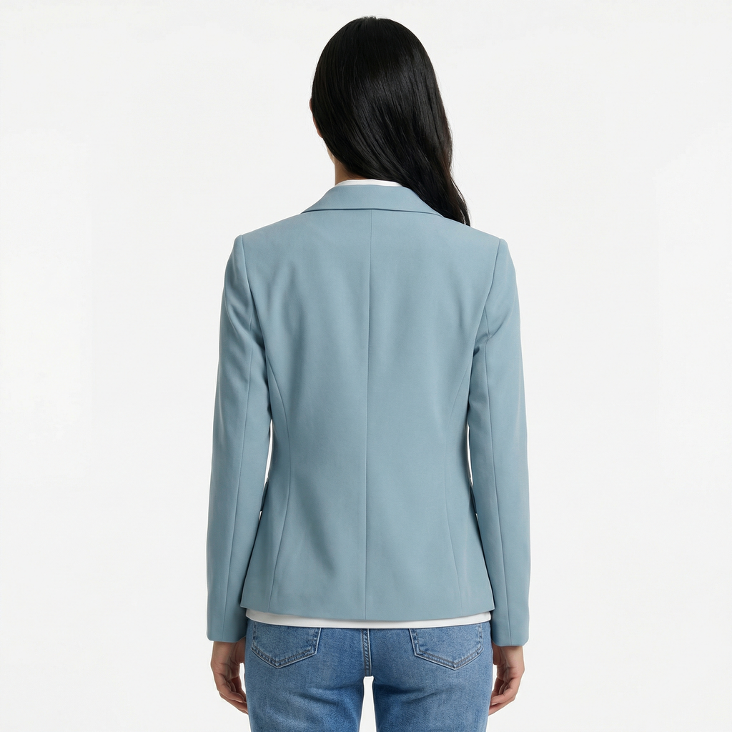 Women’s Fitted Blazer Jacket - Lightweight Spring Style, Single-Button Front, Breathable Polished Fabric