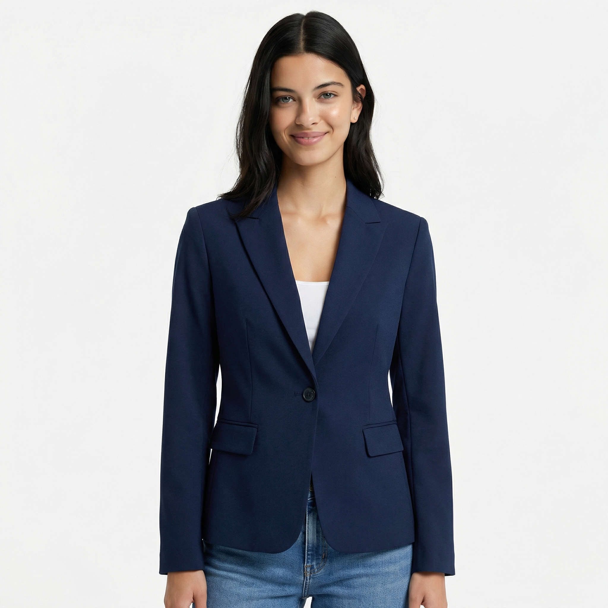Women’s Fitted Blazer Jacket - Lightweight Spring Style, Single-Button Front, Breathable Polished Fabric
